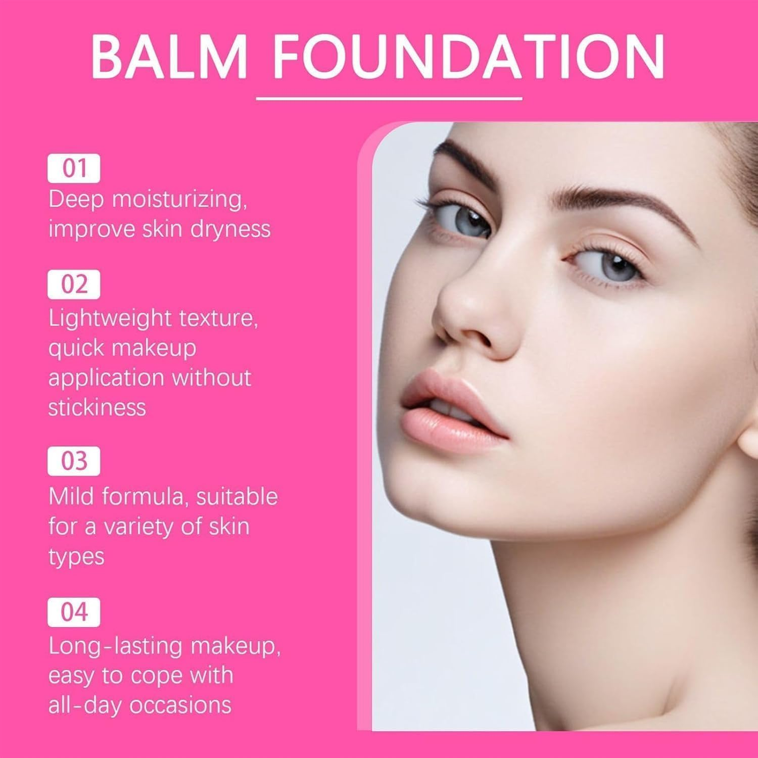 2025 Update Peptide Bounce Balm Foundation, Peptide Bounce Foundation &ndash; Hydrating, Age-Defying Makeup for Mature Skin, Natural, Medium Coverage, Blur Fine Lines, Smooths Texture (Natural Color) image number 1