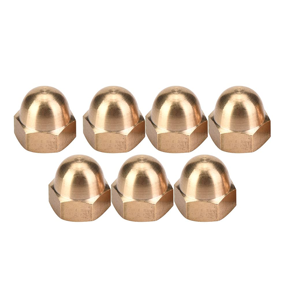 Brass Acorn Nuts Kit, Hex Nut Set with Dome Head Cap M3-M12, for Automobiles, Tricycles and Electric Vehicles (M12(5PCS)) image number 1