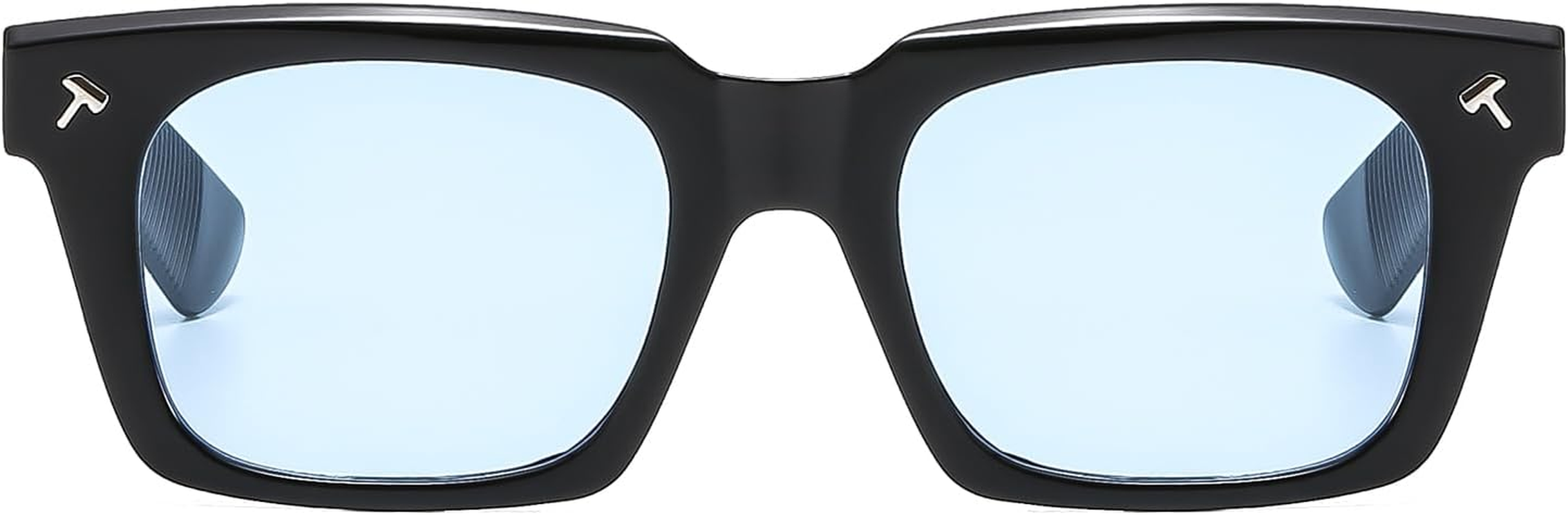 LJCZKA Rectangle Thick Frame Sunglasses for Women Men Retro 90S Square Glasses UV400 Protection for Driving Eeywear image number 2