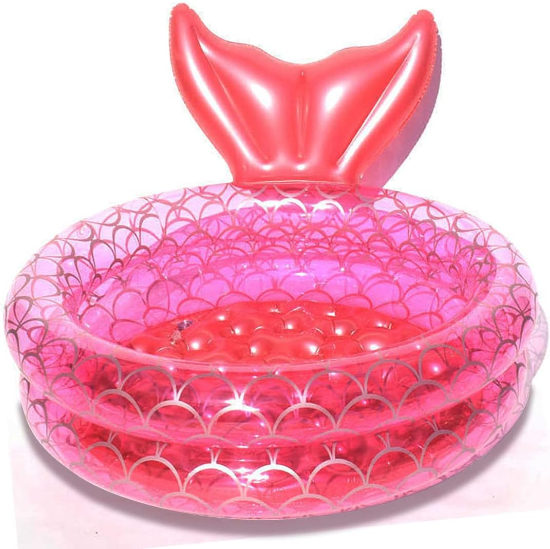 Inflatable Backyard Kiddie Pools Mermaid, Garden round Swimming Pool for Kids, Kiddie Paddling Pool Indoor&Outdoor Toddler Water Game Play Center in Summer (47 Inch) image number 6