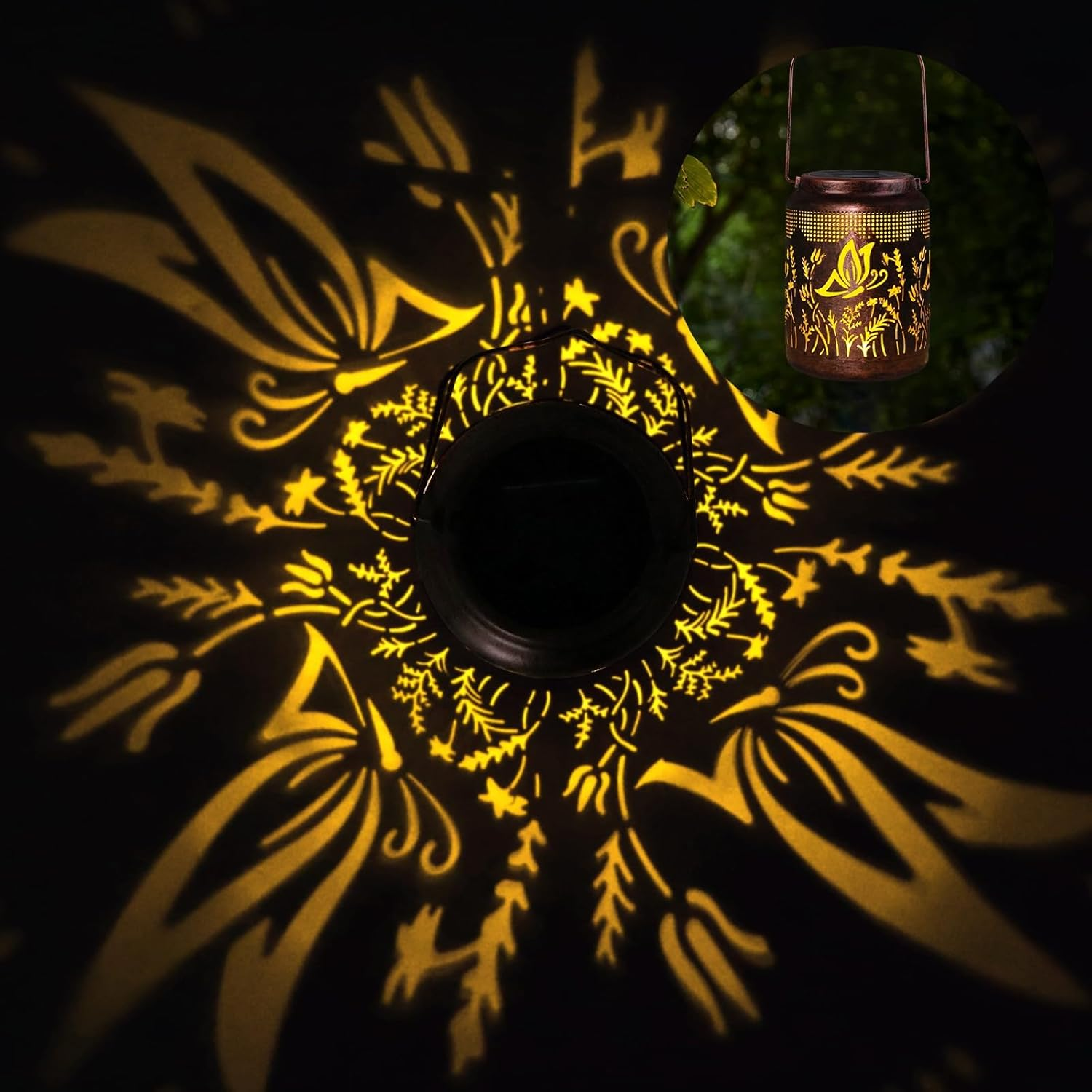 Butterfly Gifts for Women Mum Mother'S Day Solar Lanterns for Outdoors, Hanging Solar Lights for Outdoor Garden, Weatherproof Solar Lights Garden for Balcony, Patios, Table Decoration - Birthday Gifts image number 4