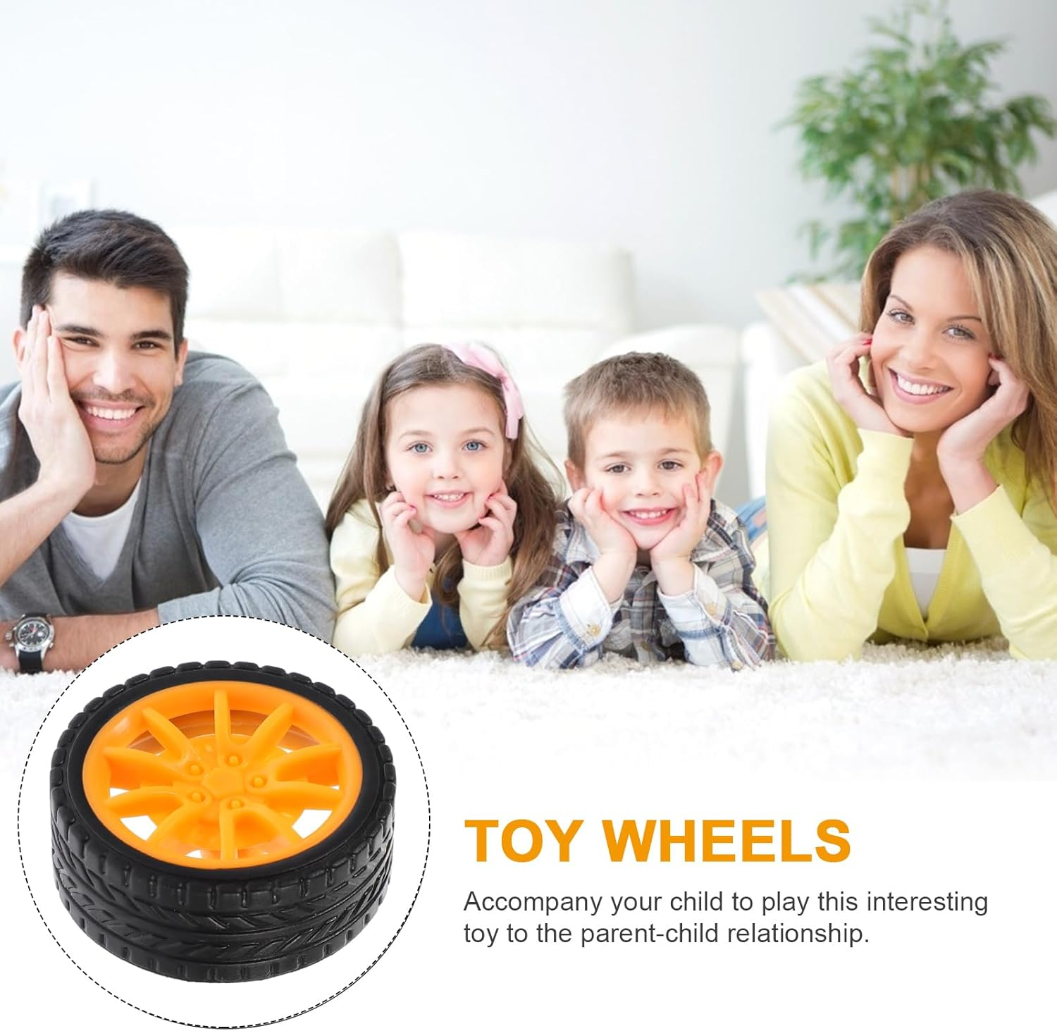 Vaguelly RC Cars Wheels 20Pcs Black Yellow Toys Wheel 30Mm Shaft Plastic Model Wheels round Rod Axles for DIY Model Toy RC Car Truck Building Projects