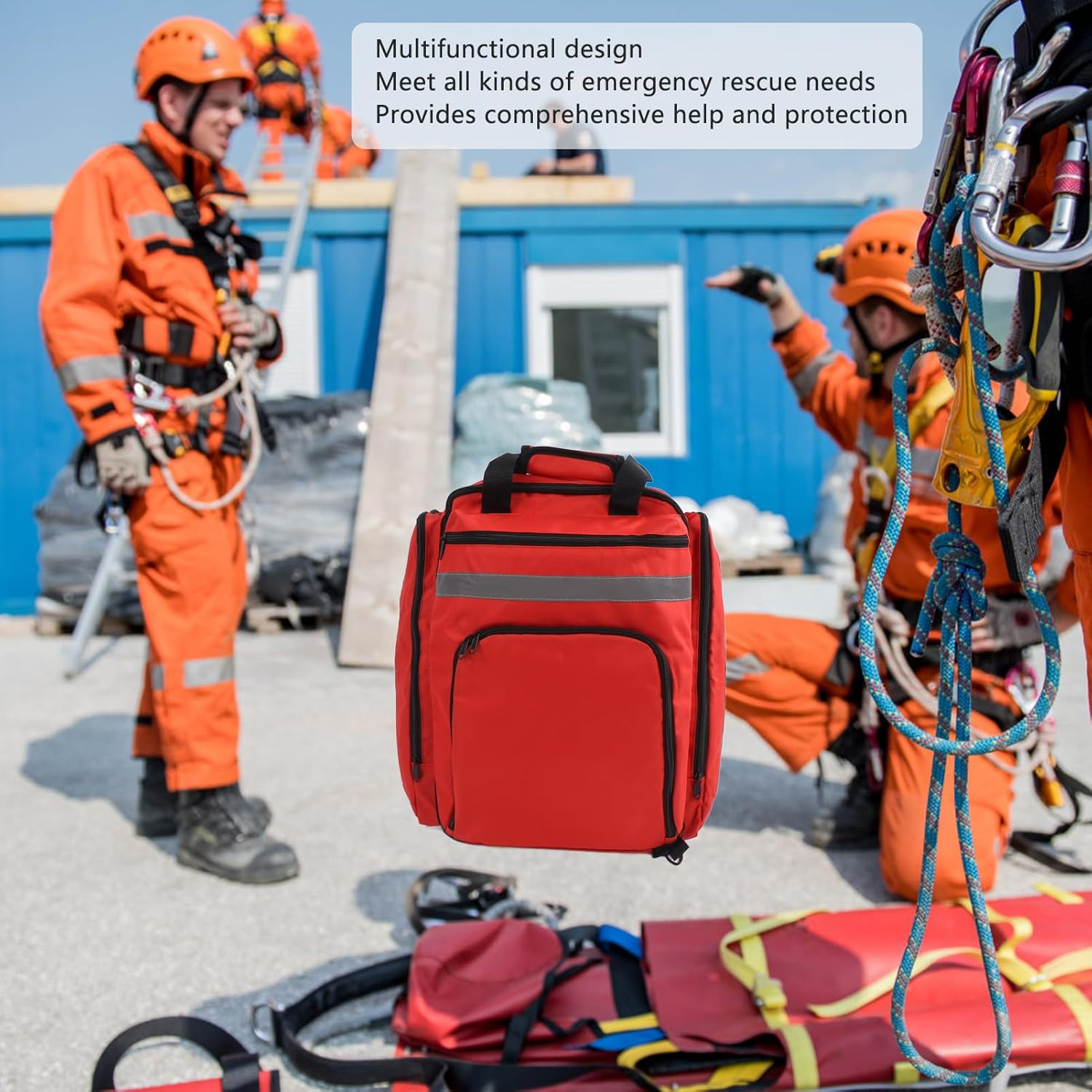 Emergency Bag First Aid Backpack Empty Survival Trauma Bags Multifunctional Large Capacity Waterproof Adjustable Portable Multiple Compartment Bag for Outdoor Earthquake image number 1