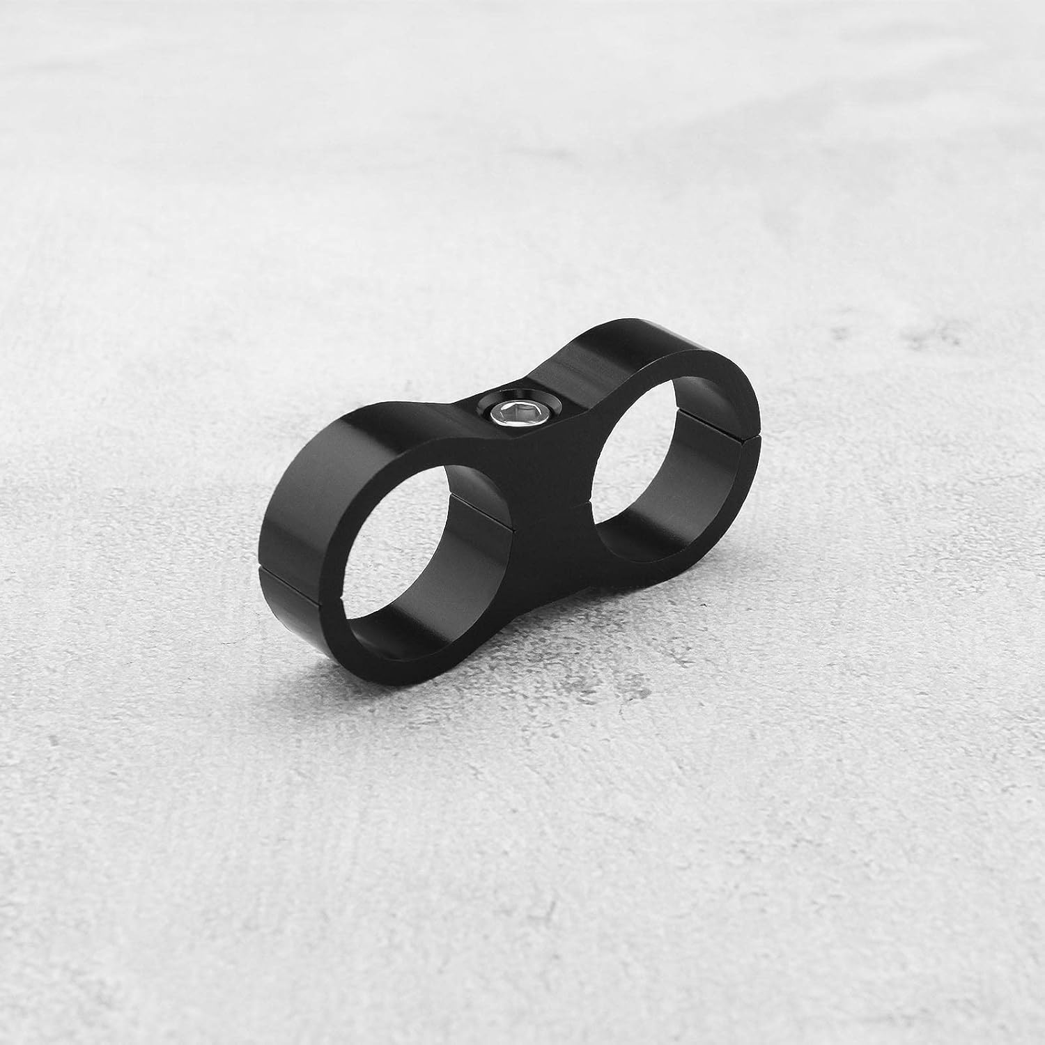 SING F LTD 2PCS AN10 20Mm Hose Separator Clamp Fuel Line Mounting Clamp Divider Hose Fitting Adapter for Fuel Hose Oil/Braking/Gas Pipeline Water Pipe Aluminum Alloy Black image number 2