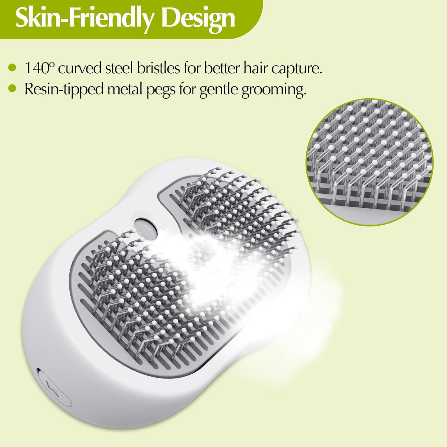 Cat Steam Brush for Shedding, 3-In-1 Rechargeable Steam Brush for Cats, Cat Brush with Steam for Long and Short Haired Cats, Cat Grooming Brush with Steam and One-Click Clean Button image number 2