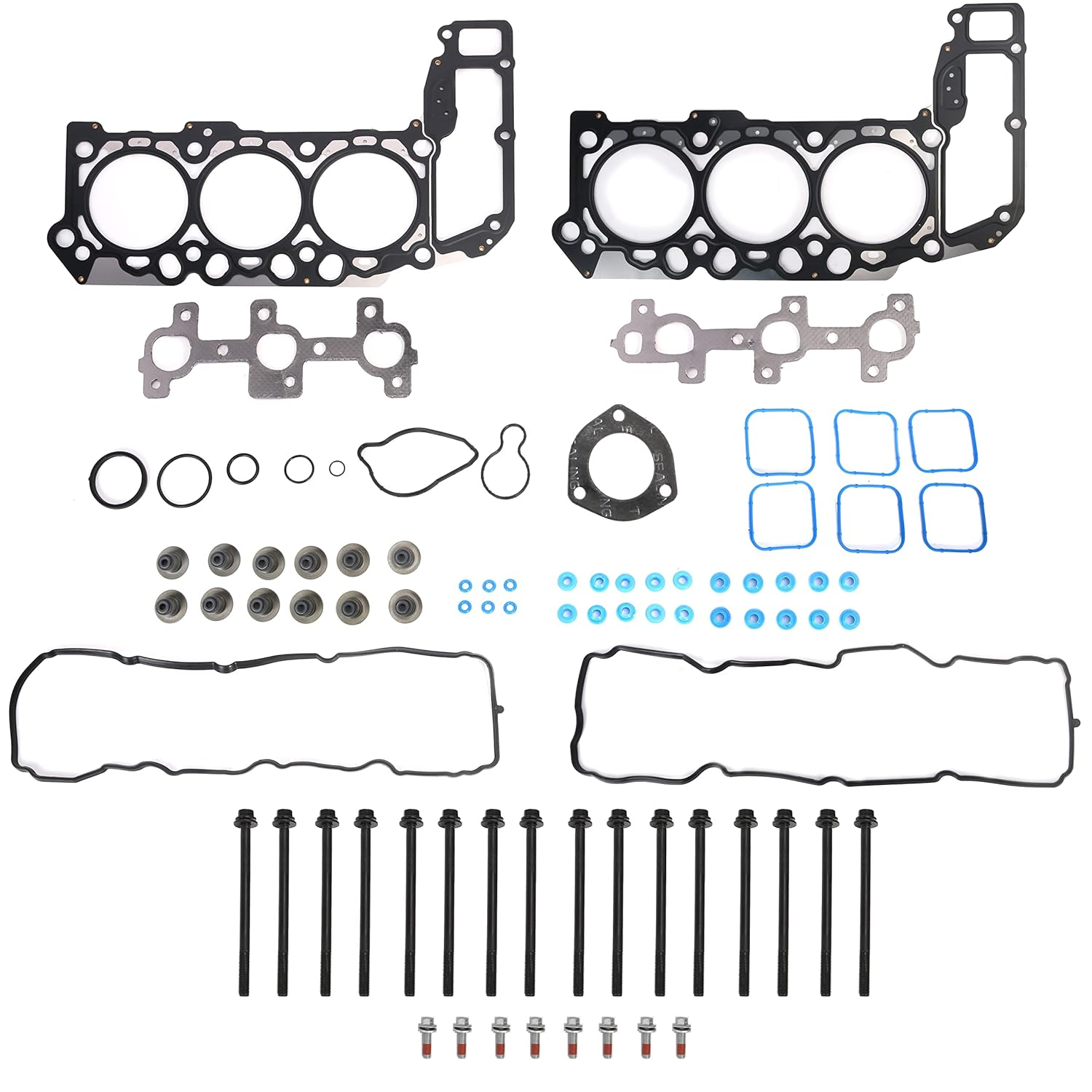 3.7 Engine Cylinder Head Gasket Set Head Bolt Fits for Jeep Commander/Liberty/Grand Cherokee, for Dodge Nitro/Dakota/Durango/Ram 1500, for Mitsubishi Raider 3.7L 226CID V6 SOHC 05-12 (82PCS) image number 2