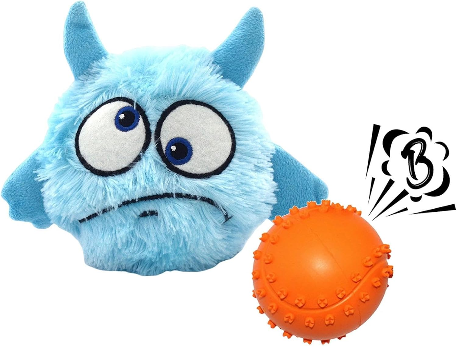 Dog Toys Squeaky Ball | Rubber 2 in 1 Beast Shaped Dog Chew Toy | Sound Dog Ball, Dog Teething Toys for Puppy Small Medium Dogs, Pet Sound Toys Catcoq