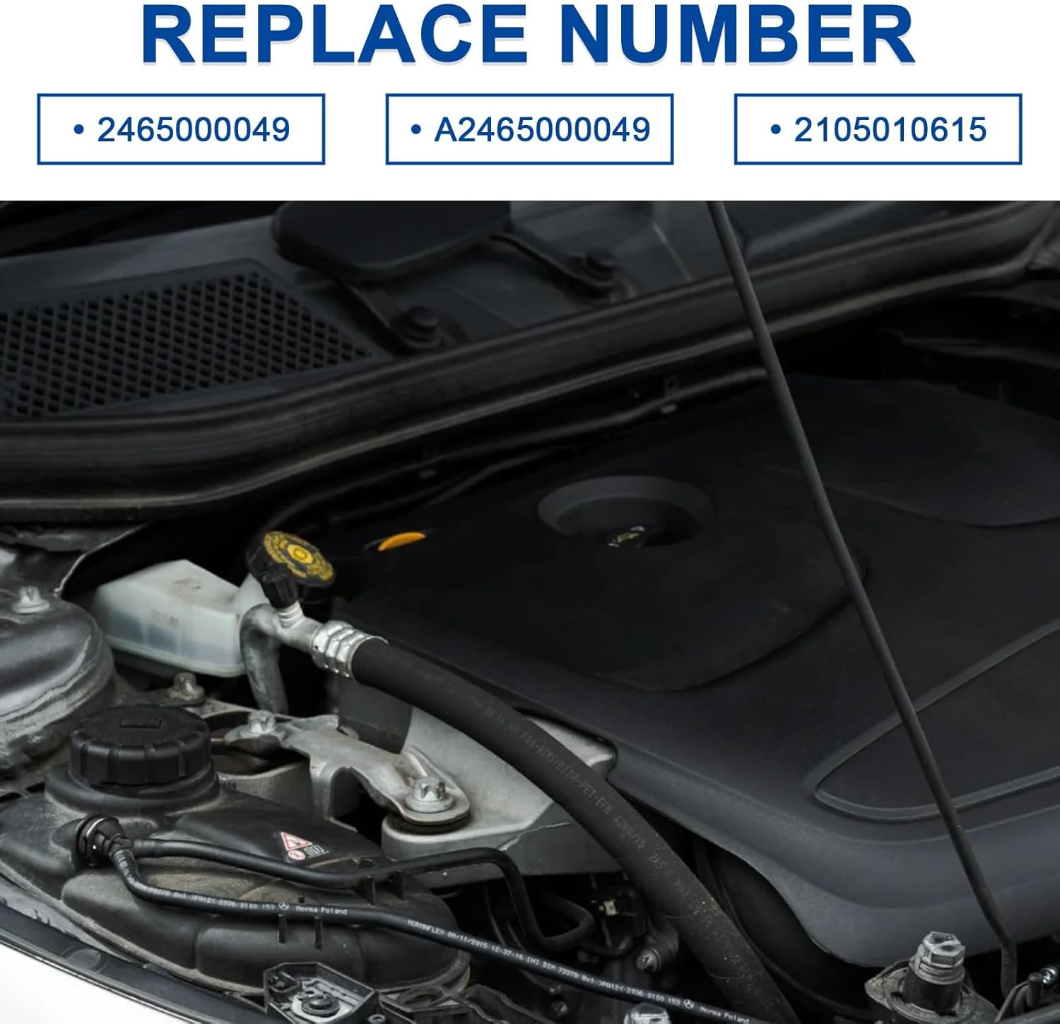 2465000049 Expansion Tank + Cap for Mercedes-Benz A, B, CLA Class W176, W246, C117, X156 A180, A200, A260, A45AMG, B180, B200, B260, AMGCLA45, CLA180, CLA200, CLA220, CLA260 Replat# 2105010615 image number 4