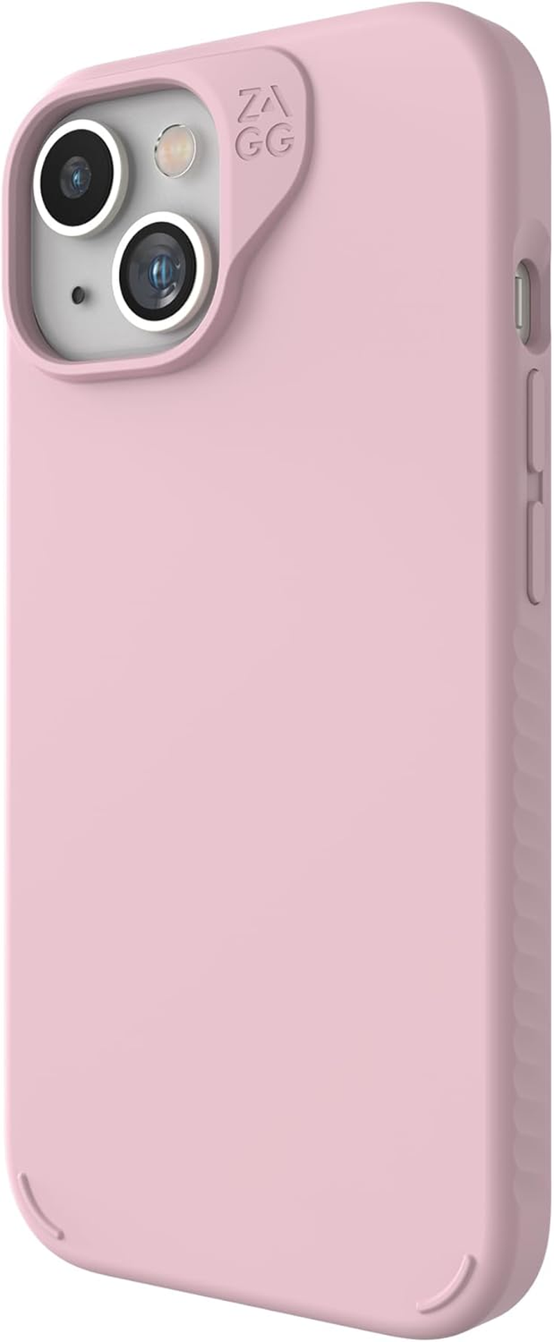 ZAGG Manhattan Snap Iphone 15/14/13 Case - Premium Silicone Iphone Case, Durable Graphene Material, Smooth Surface with a Comfortable Ripple Grip, Magsafe Phone Case, Peach Pink