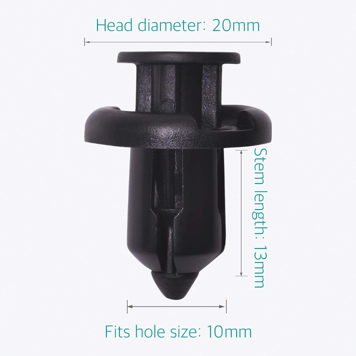 Lantee 10Mm 100 Pieces Push-Type Nylon Bumper Fender Flare Fastener Rivet Clips 91503-SZ3-003 image number 4