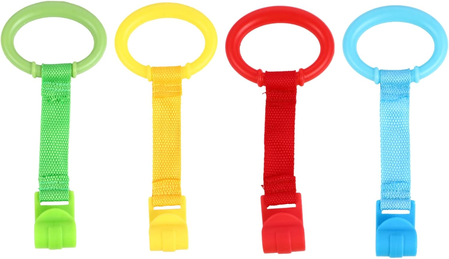Milisten 4Pcs Portable Baby Pull Ring and Stand up Rings for Nursery Cot, Infant Pull-Up Assistance, Colorful Safe Plastic Pulling Toy for Early Standing Practice image number 1