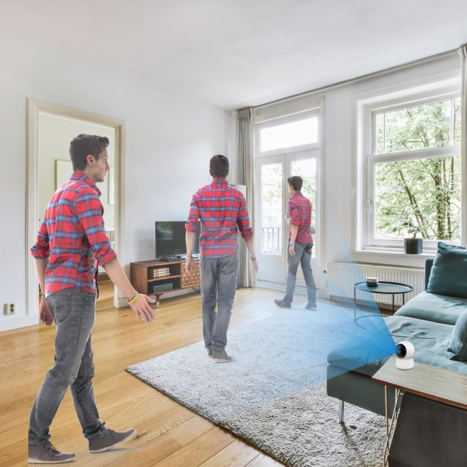 Laser Smart Home FHD Pan and Tilt Indoor Security Camera - 1080P HD Monitor, 360 Coverage, Motion Alerts, Night Vision, Two-Way Audio, Mobile App Control, Microsd Storage, Compatible with Alexa, 2Pack image number 1