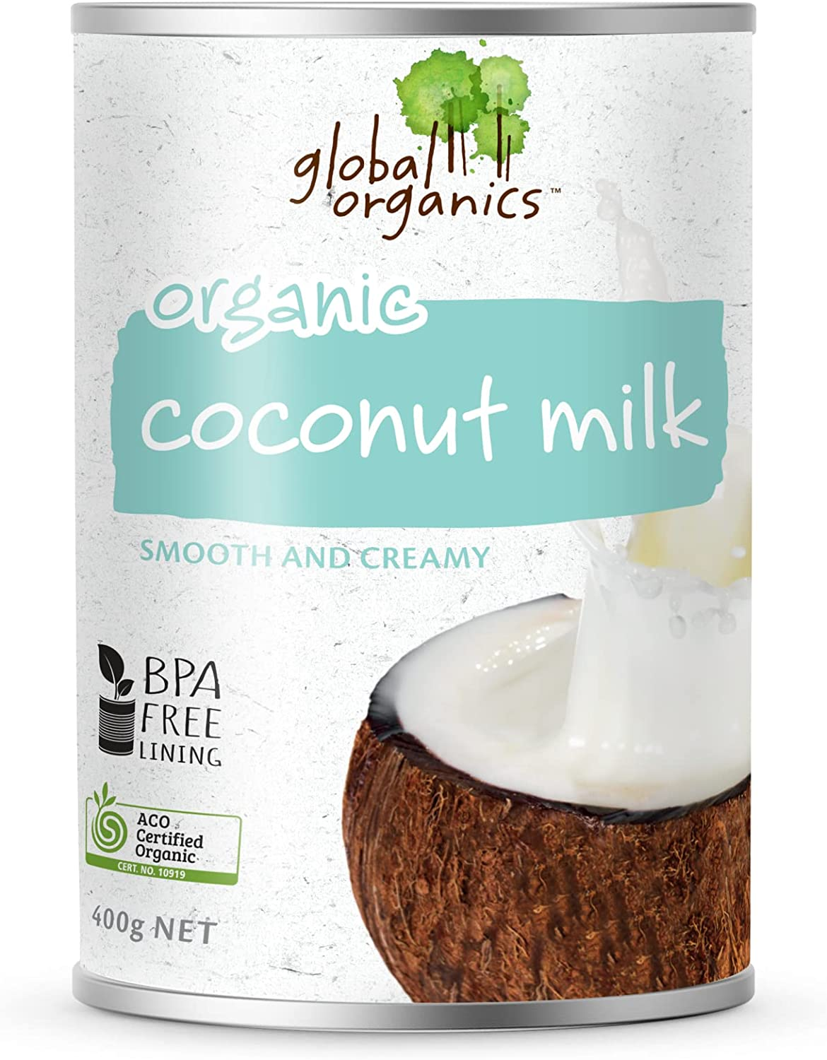 Global Organics Coconut Milk Can G/F 400 G image number 1