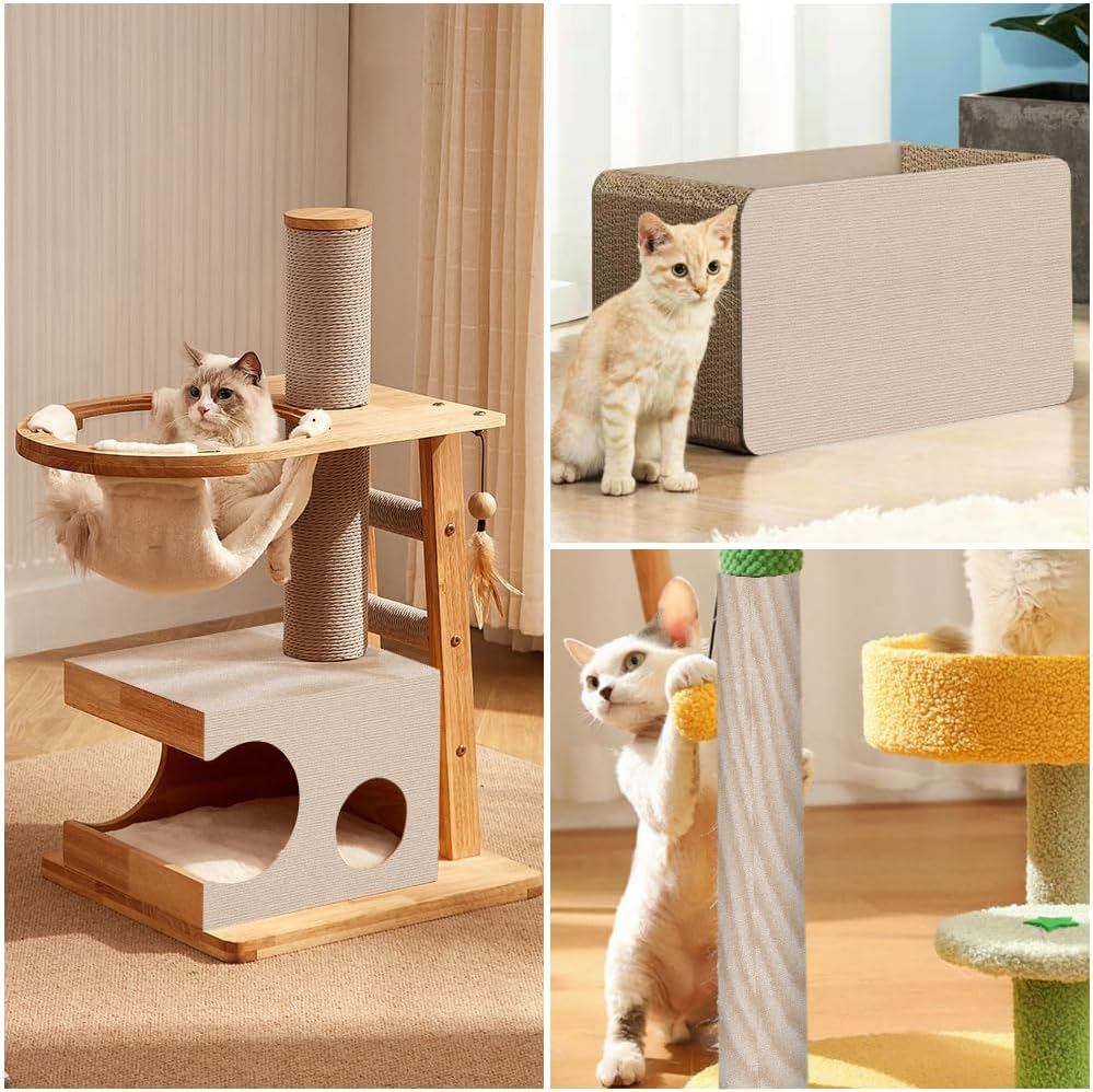 Cat Scratching Boards, Self-Adhesive, 200 X 40 Cm, Cat Scratching Mat, DIY Climbing Cat Scratcher, Scratching Pads for Cats, DIY Cat Scratching Boards, Cat Wall Rug, Scratch-Resistant Sofa Scratching image number 4