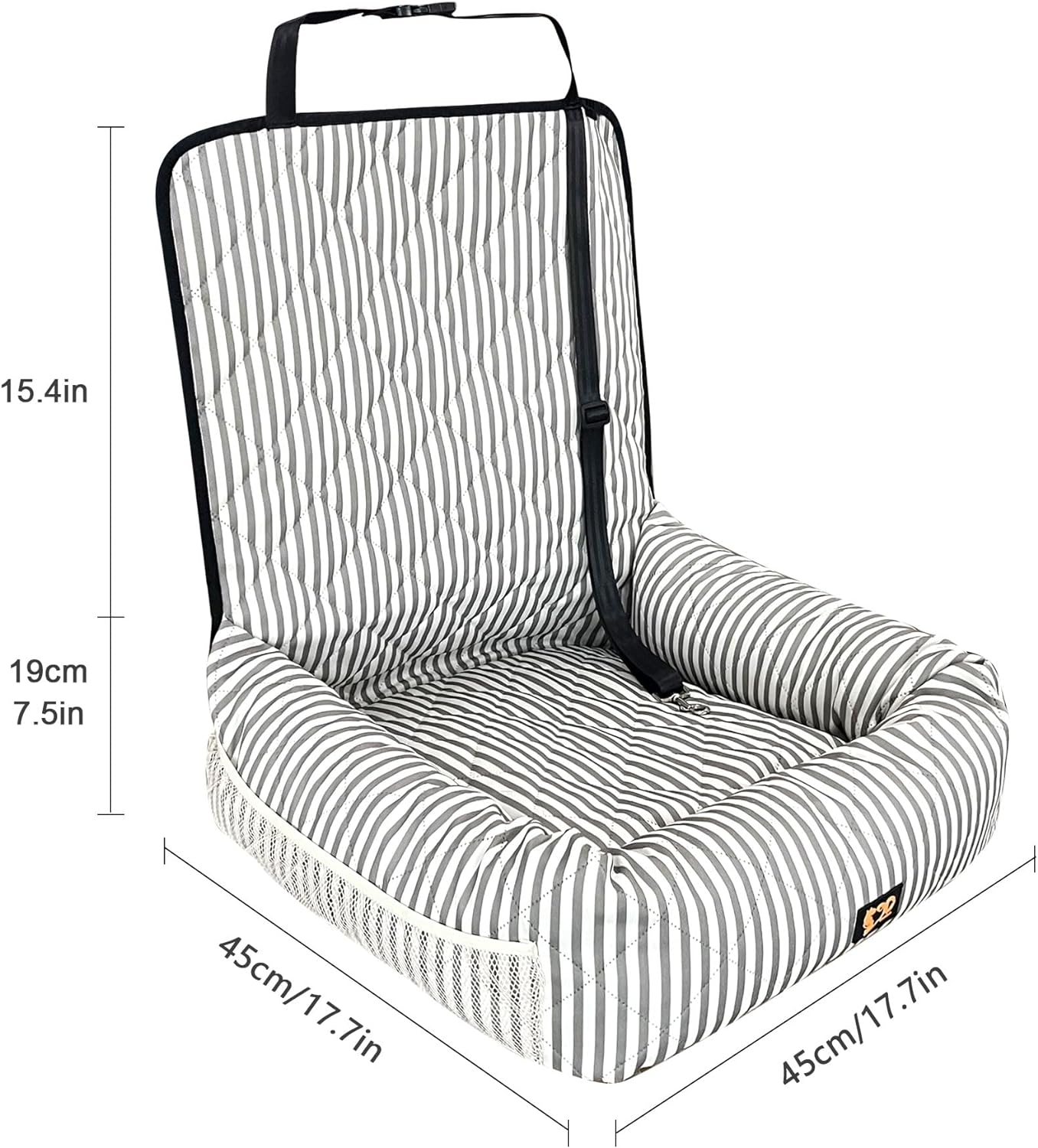 Dog Car Seat for Small Medium Dogs, Pet Safety Booster Seat, Dog Seat Travel Bed with Safety Leash, Sofa Pet Bed,Disassembled for Easy,17.7In*17.7In*24In (L) image number 2