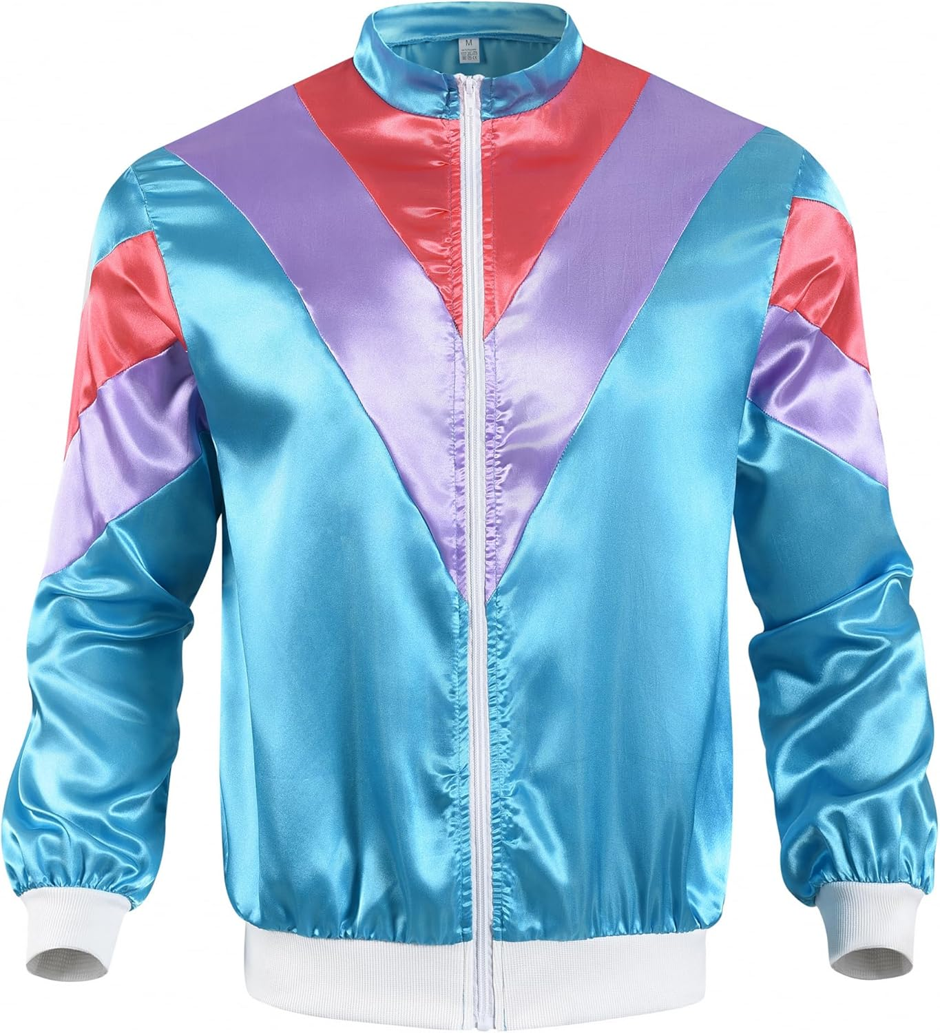 COSOUKE 70S 80S Retro Costume Men Women Shell Suit Halloween Disco Costumes for Adults Long Sleeve Sports Tracksuits Set image number 2