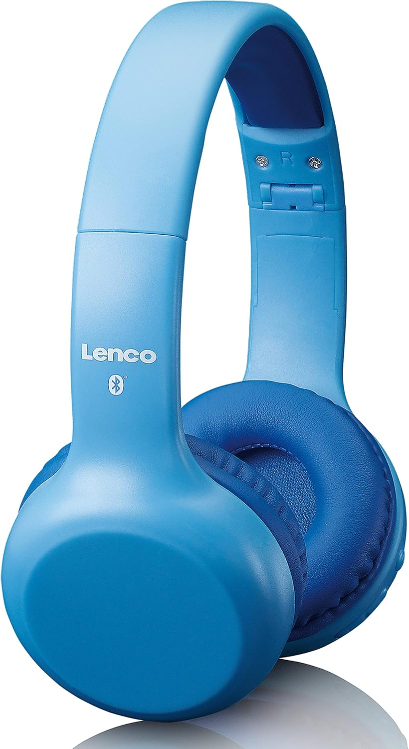 Lenco HPB-110 Children'S Bluetooth Headset - Bluetooth 5.0-85 Db - Volume Limiting - Built-In 250 Mah Battery - Hands-Free Function - Micro USB - Foldable - with Stickers - Blue, Plain image number 5