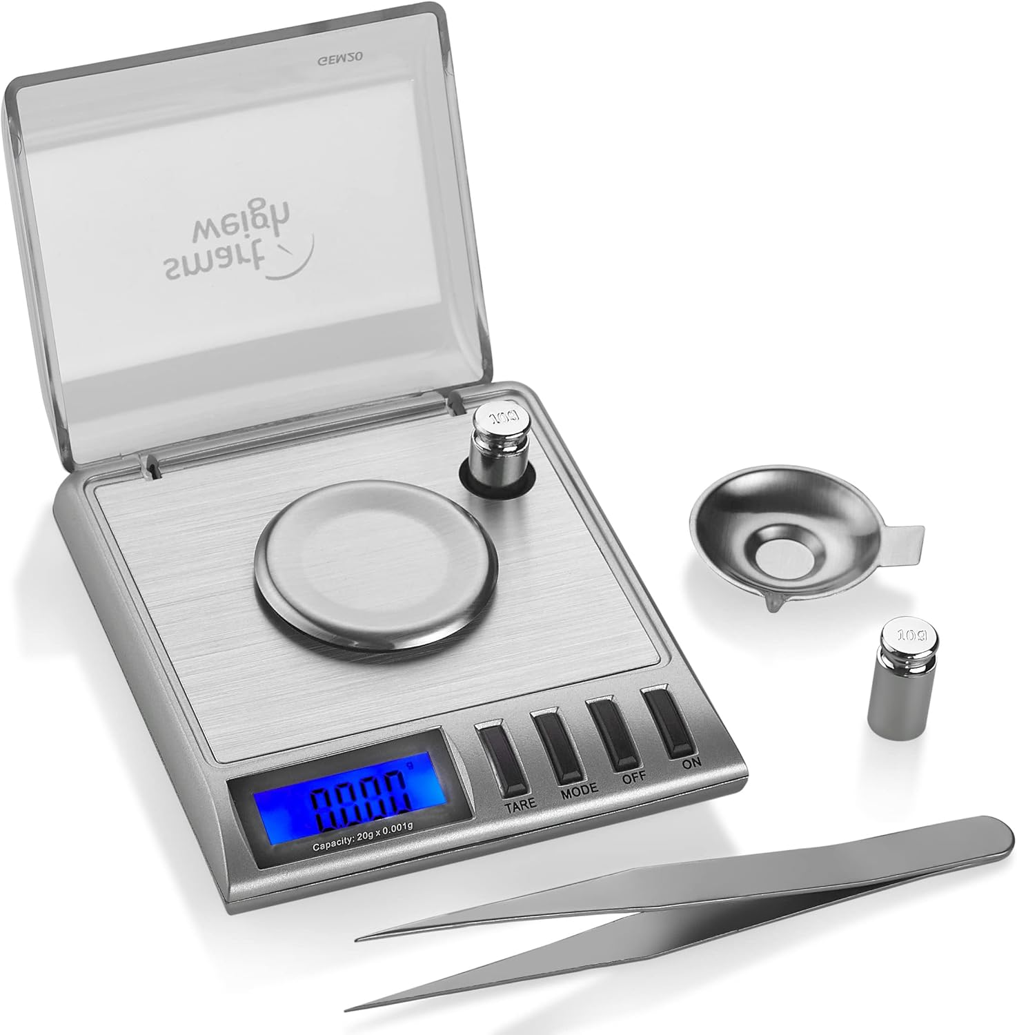 Smart Weigh Gem20-20G X 0.001 Grams, High Precision Digital Milligram Jewelry Scale, Reloading, Jewelry and Gems Scale, Calibration Weights and Tweezers Included image number 5