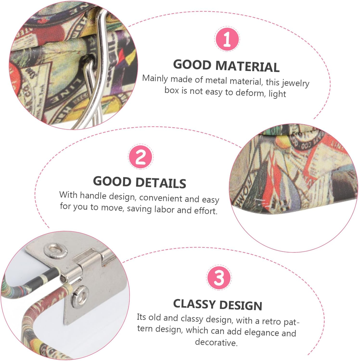 Mini Vintage Eyelash Storage Case Retro Keepsakes Box Decorative Small Suitcase Favor Box for Jewelry Cards and Dresser and Desktop Display image number 6