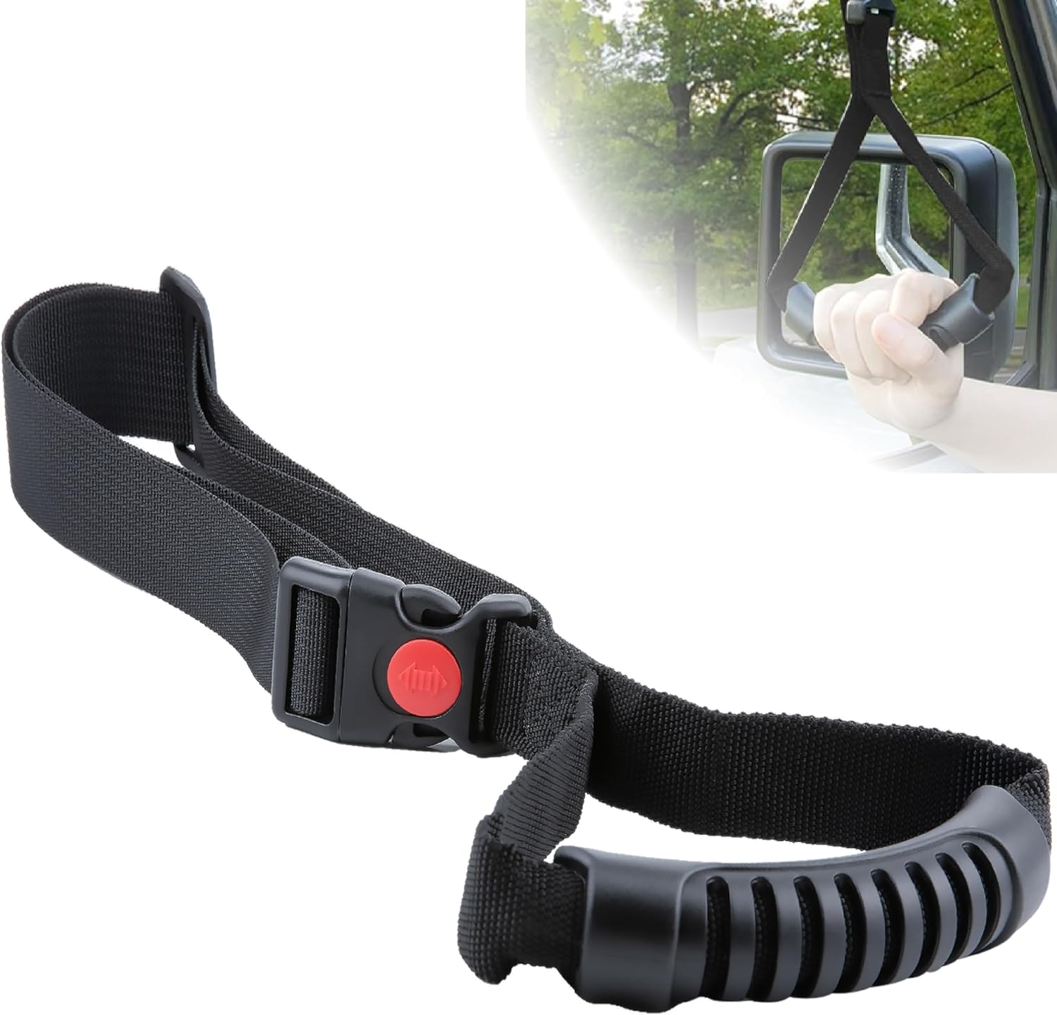 Ecocstm Car Adjustable Grab Handle, Car Handle Assist, Safety Handle Portable Vehicle Support Grab Bar for Trucks, Suvs, Jeeps, Vans, Cars and Atvs (Black) image number 6