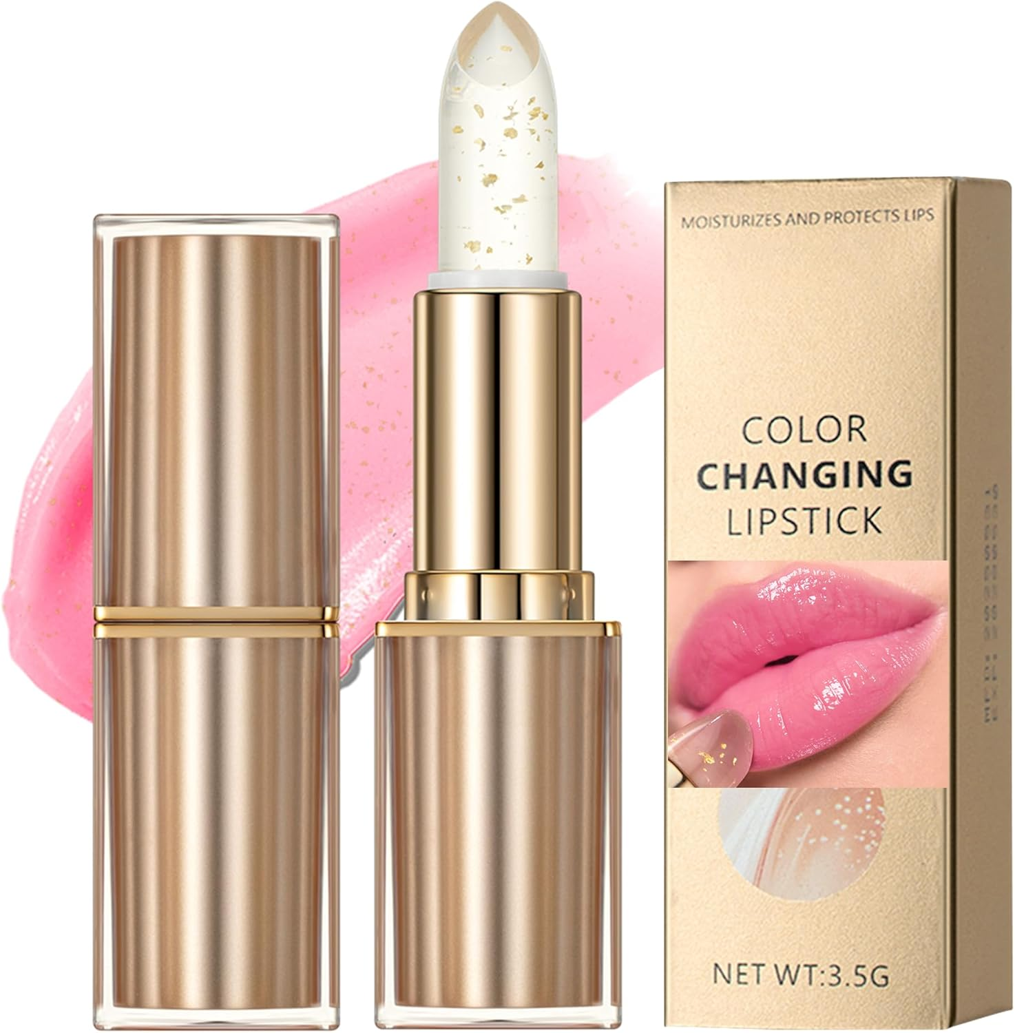 Erinde Color Changing Lipstick, Ph Magic Lip and Cheek Tint, Waterproof Long Lasting Moisturizing Lip Balm, Natural Glow Hydrating Tinted Lip Gloss, Smooth Soft Lip Stain for Women Girls, #1