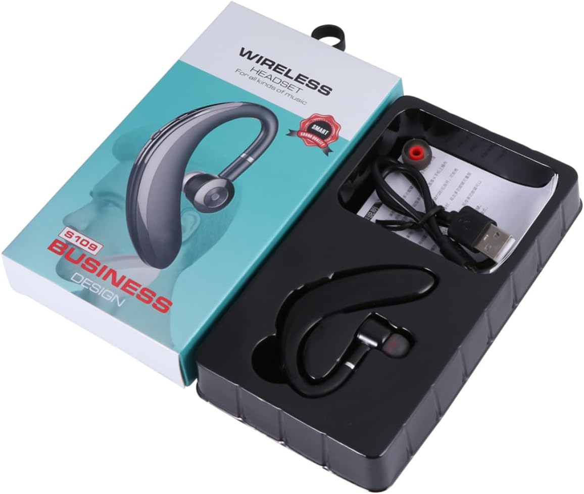 FUNNETOYU Wireless Earphone Single-Side Earbud with Long Battery Life for Driving and Workout, Wireless Earpiece in Sleek Black, Business Wearable Wireless Headset image number 5