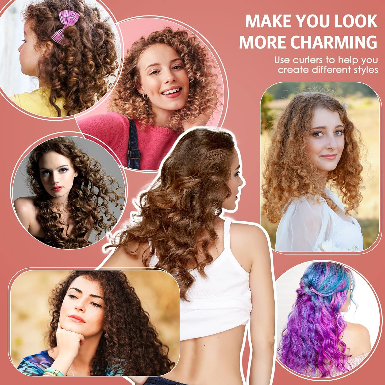 Syhood 30 Pcs 7'' Flexible Curling Rods Twist Foam Hair Rollers Soft Foam No Heat Hair Rods Rollers and 1 Steel Pintail Comb Rat Tail Comb for Women Long Short Hair(Red,7 X 0.3 Inch) image number 3