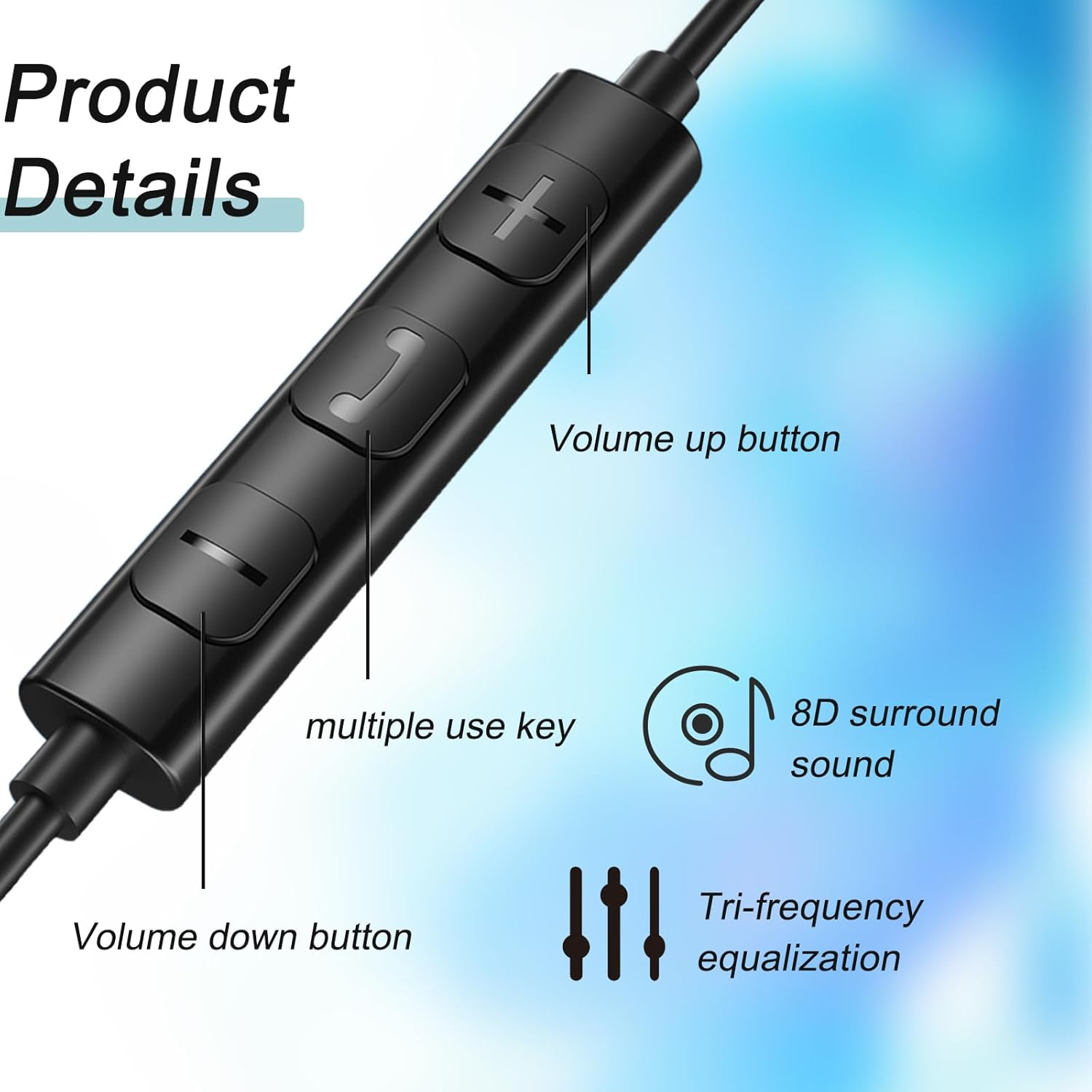 USB C Headphones, Cable Hifi Stereo Earphones with Microphone and Volume Control, Compatible with Iphone 16 15 Ipad Pro Air 5 Mini 6 Google Pixel 9 Samsung Galaxy S24 S23 Ultra S22 S21 FE S20 A53 A54 image number 4