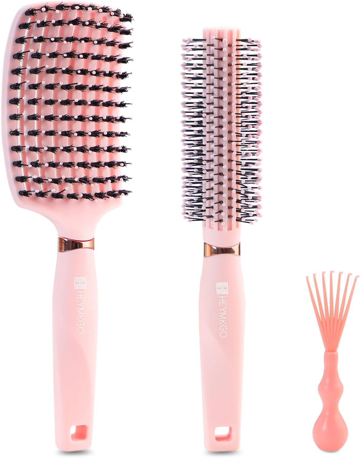 Hair Brush Set - Detangling Paddle Brush, round Brush & Curling Brush - Antistatic, Blow Dryer Brush, Boar Bristle & Straightening Tool for Women and Girls, for Wet & Dry Hair Styling