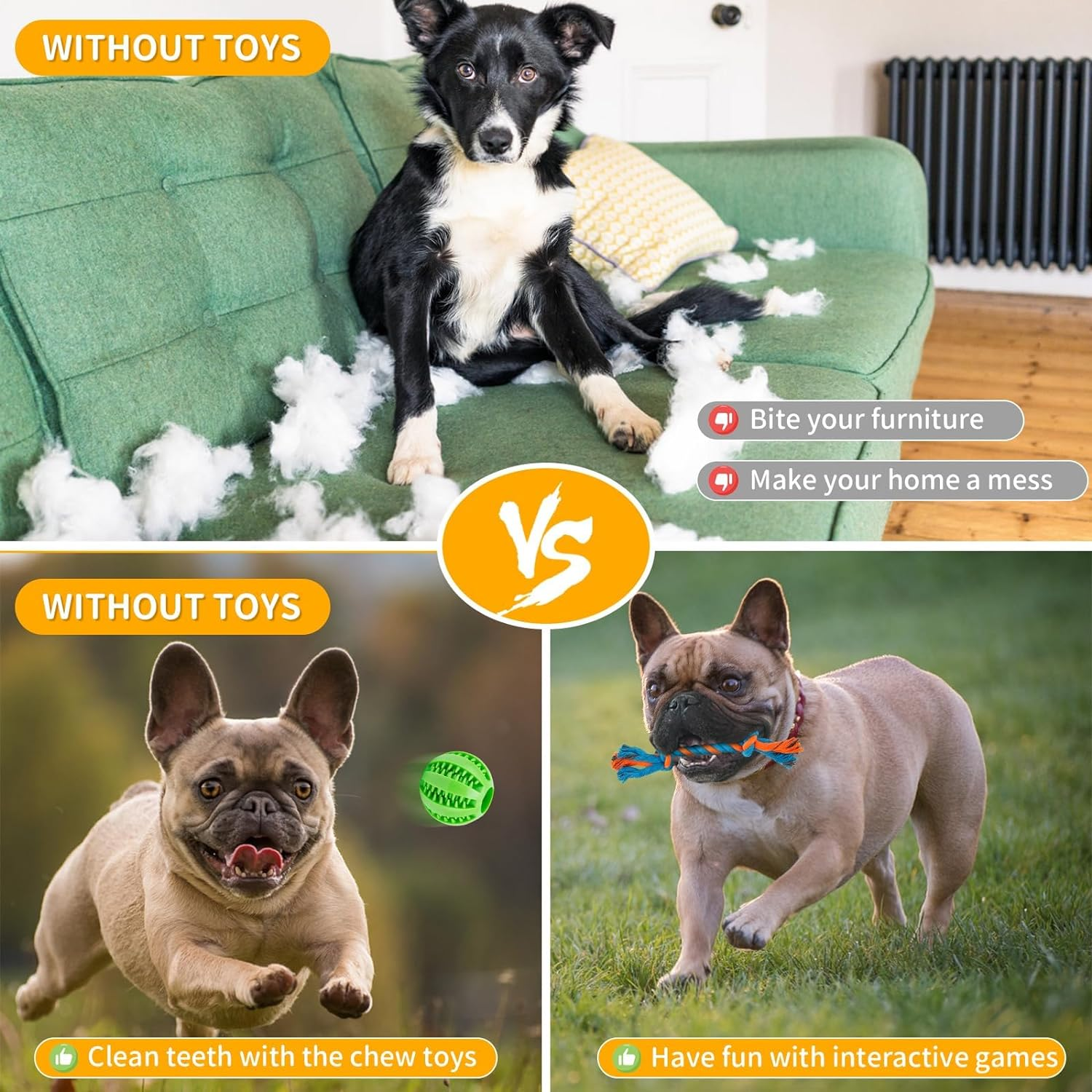 22 Pack Dog Rope Toys for Small & Medium Breed Dogs, Durable Chew, Dog Chew Toys, Tug of War, Interactive Dispensing Dog Treat Toys for Boredom, Promote Dental Health, Exercise & Bonding image number 3