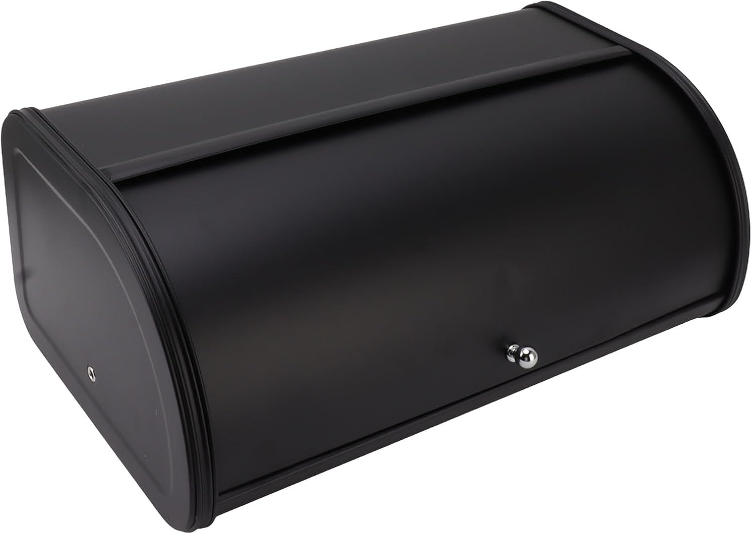 Ayayu Modern Industrial Minimalistic Black Metal Bread Box, Rectangular, 43.5 Cm (L) X 18 Cm (W) X 27 Cm (H), Roll up Lid, Bread Bin image number 6