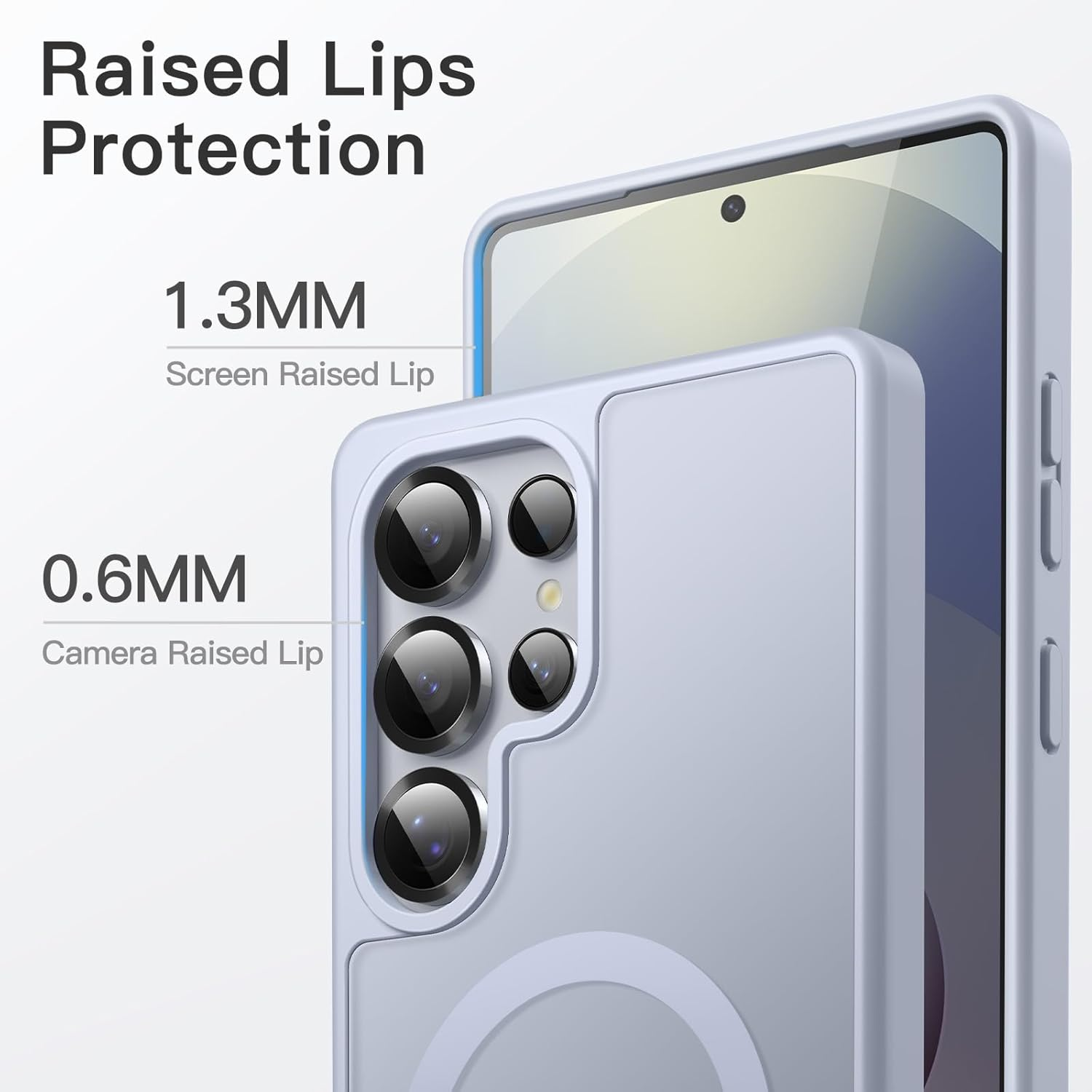 Jetech Magnetic Case for Samsung Galaxy S25 Ultra 5G, Compatible with Magsafe, Translucent Matte Back Shockproof Phone Cover (Titanium Silverblue) image number 6