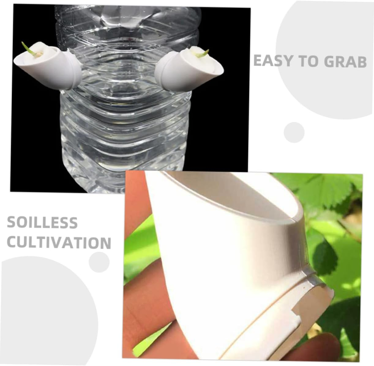 GAROZATION 10Pcs Hydroponic Tower Nursery Cups Mesh Plastic Planting Cups for Indoor and Outdoor Soil-Free Gardening with 38Mm Hole Diameter Suitable for Seedlings and Small Orchids image number 4
