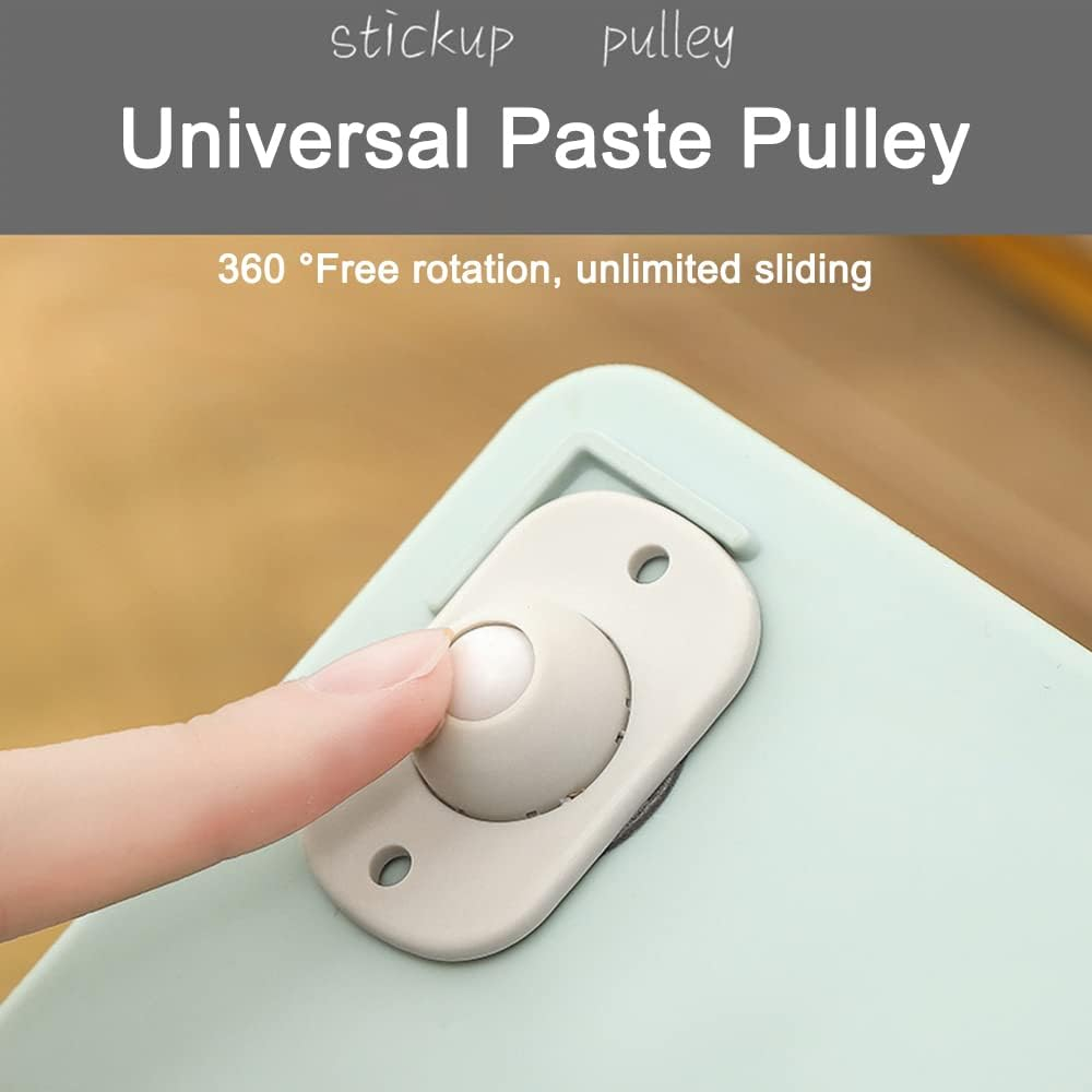 16 Pieces Self Adhesive Caster Wheels Mini Swivel Wheels Stainless Steel Paste Universal Wheel 360 Degree Rotation Sticky Pulley for Bins Bottom Storage Box Furniture Trash Can