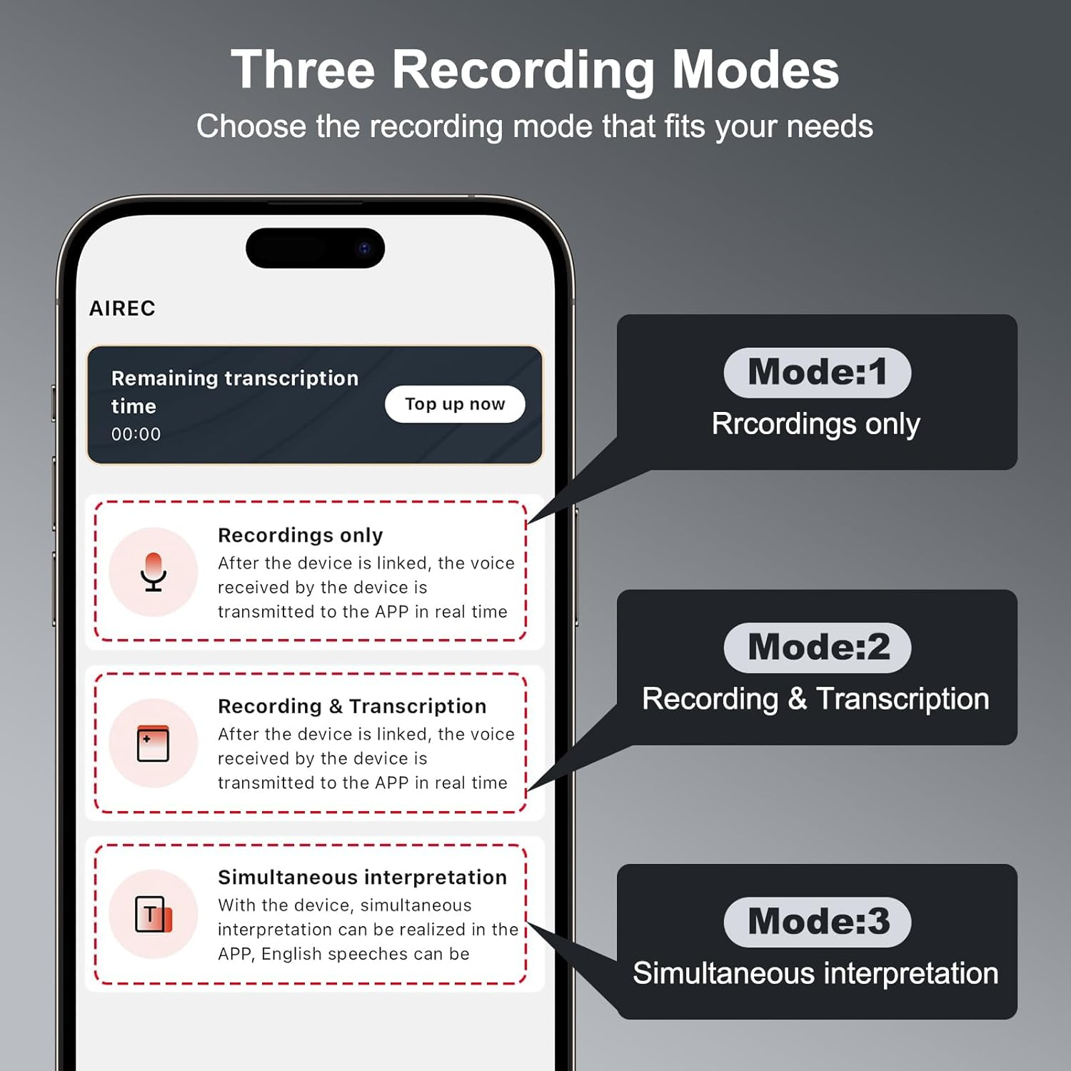 64GB Note Voice Recorder with Transcribe,Mind Mapping & AI Summary,Digital Voice Recorder with App,Audio Recorder for Lectures,Phone Calls,Meetings,Interviews Etc image number 6