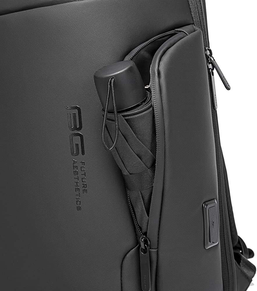 BANGE Smart Trendy 20L Durable Oxford Backpacks Anti-Theft USB Waterproof 1.2KG W 15.6In Laptop School Travel Black Bags,7277,Large, Black, Large, Daypack Backpacks image number 2