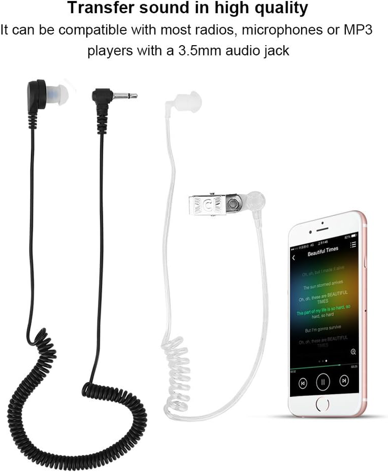 VBESTLIFE 3.5 Mm Wired Headphones, Mono Headphones Earphones anti Radiation Monitoring Headset for Ios/Ios Nano / MP3 / Mobile Phone and Other Devices with Audio Port 3