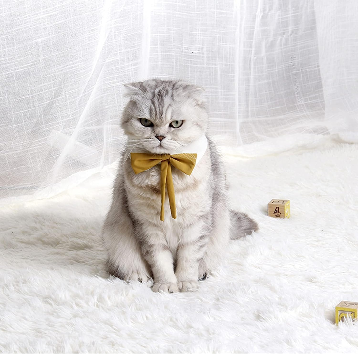 Formal Cat Necktie, 1 Piece Adjustable Cat Neck Tie Collar Cat Tuxedo Bowtie Collar for Dogs Cats Puppies Party Accessories image number 4