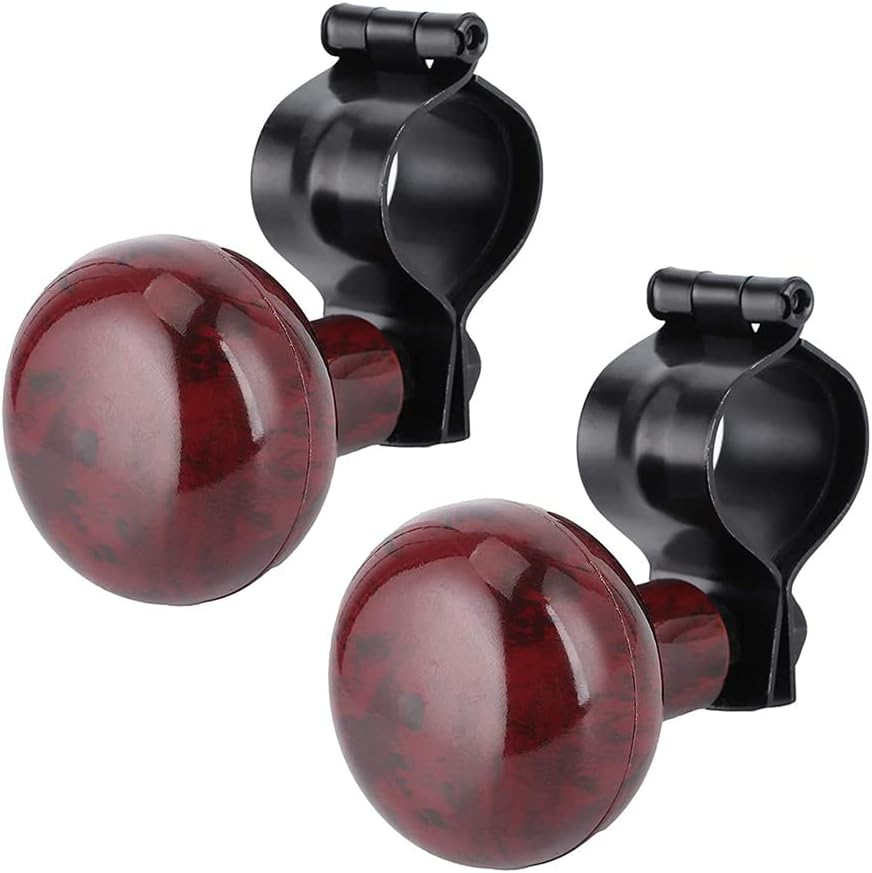 TOCAVE Woodgrain Steering Wheel Spinner Knob - Car Suicide Handle Knob Ball- Universal Wheel Accessories Arthritis Handicap Spinner (Redwood 2-Pack) image number 4