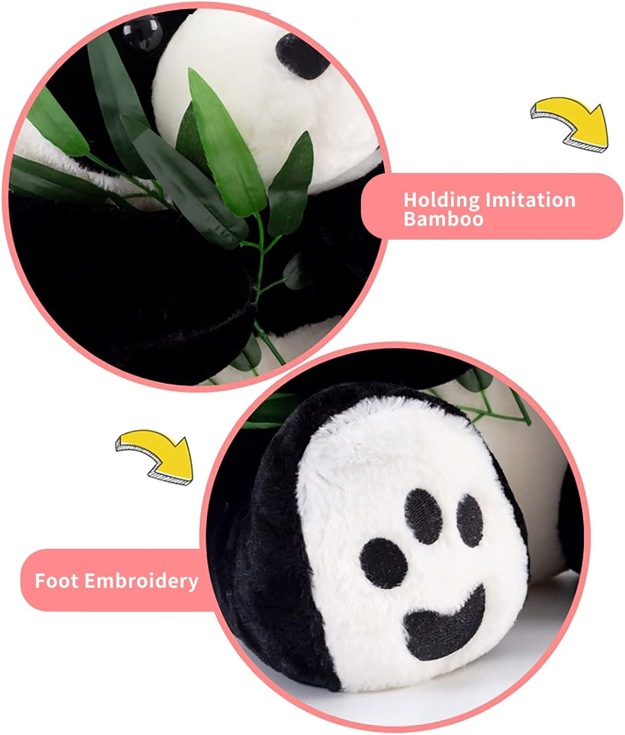 DAWNTREES Panda Plush Toy,Plush Stuffed Animals with Panda Baby Soft Toy,Plush Toy,40Cm Cute Soft Plush Toy Pillow Doll,Kids Baby Birthday Party Home D&eacute;cor Gift,Party Favours． image number 3