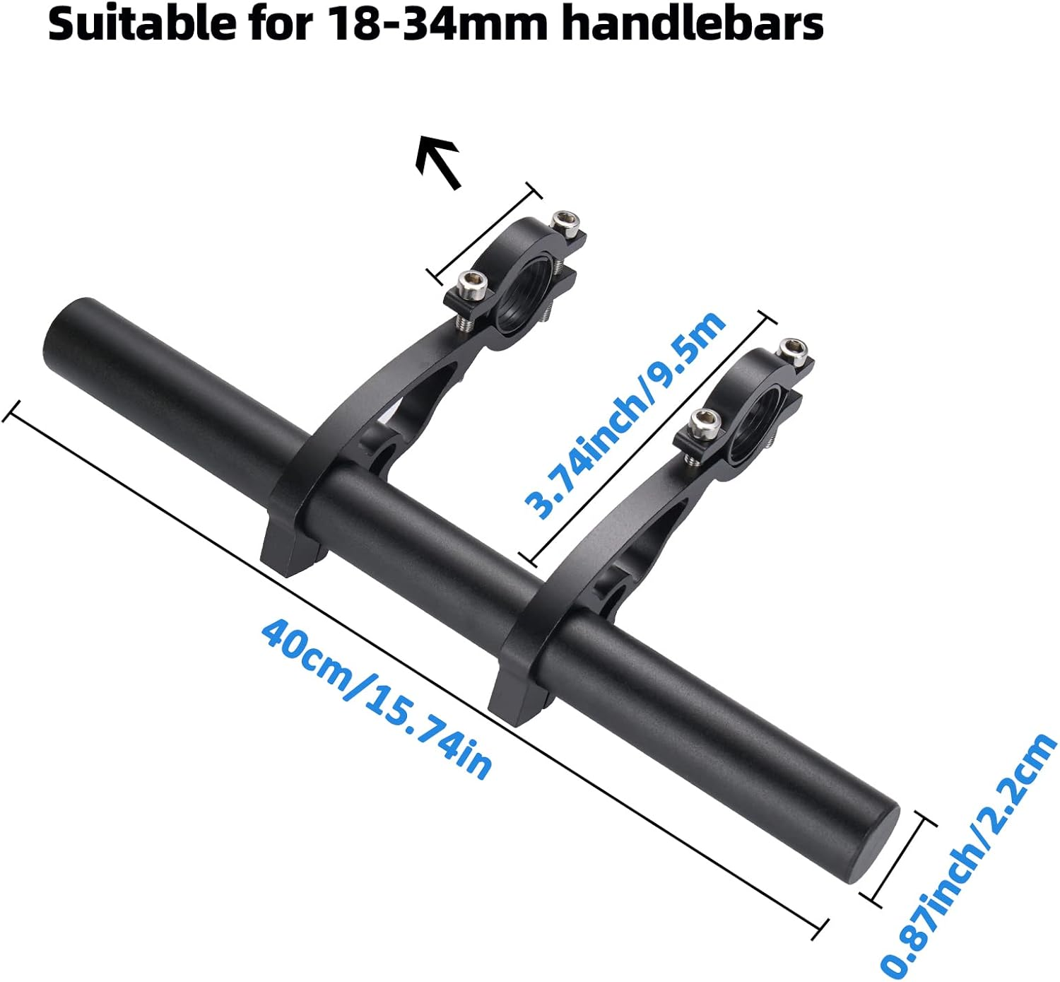 Yizhet Bike Handlebar Extender, Bicycle Handlebar Extension Lightweight Durable Aluminum Alloy Double Bike Handlebar Bracket for Holding Bicycle Speedometer, GPS, Phone Mount Holder(40Cm) image number 3