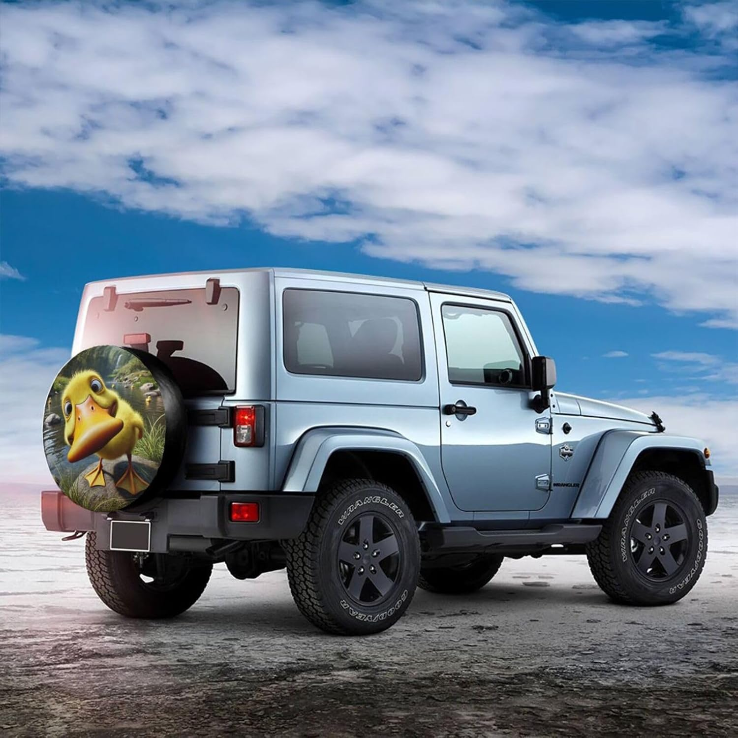 Funny Duck Spare Tire Cover with Unique Print, Weatherproof Wheel Covers Tire Protector, Universal Fit for Rv, Trailer, SUV, Camper Vehicle image number 6