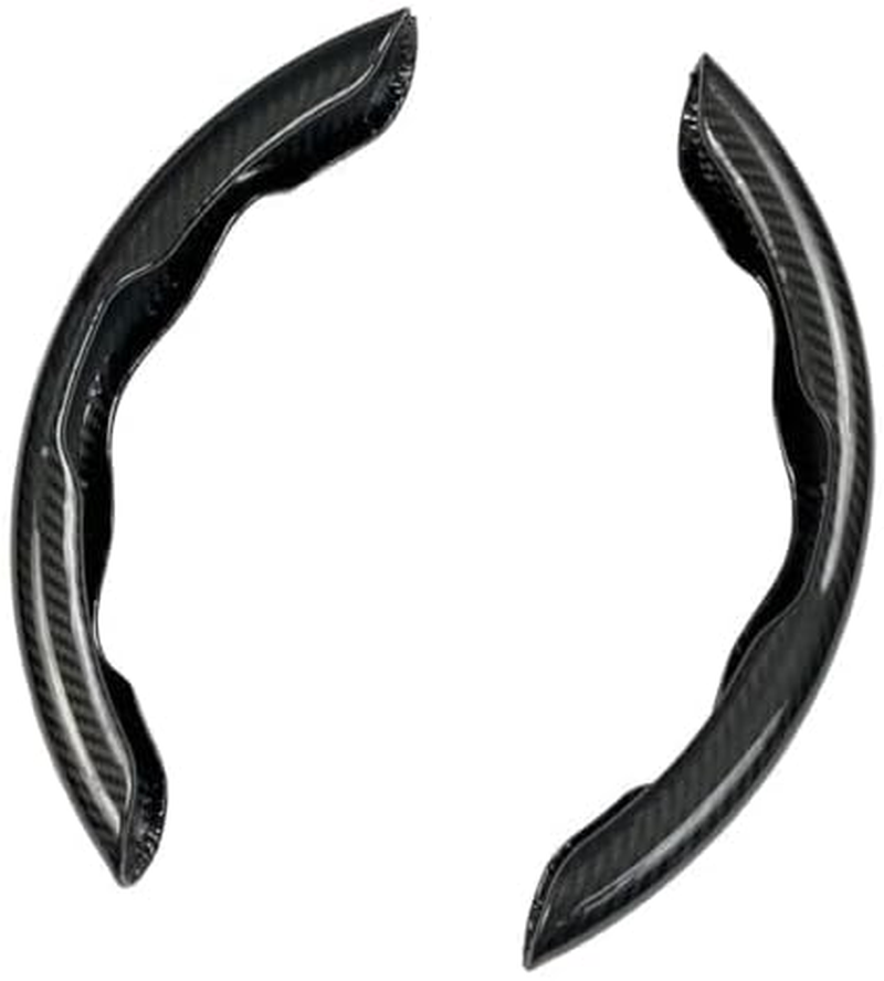 AUTOXBERT Carbon Fiber Car Steering Wheel Cover Universal Sports Steering Wheel Cover Anti-Skid Segmented Steering Wheel Protector Accessories (Black) - Red image number 5