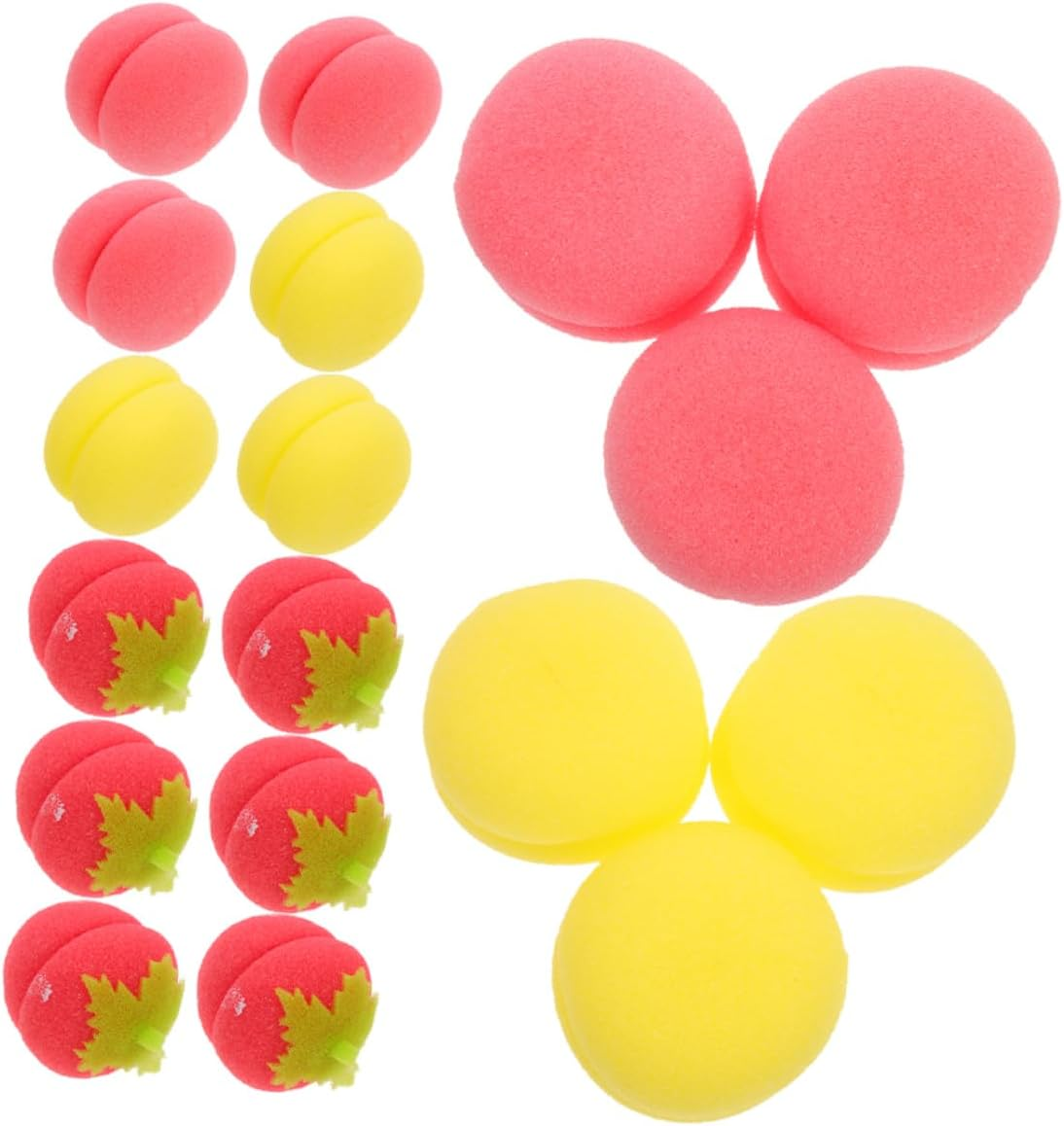 Mikinona 24Pcs Sponge Hair Curlers Balls Lightweight Hair Rollers for Natural Curling Soft Strawberry Rollers Suitable for Bangs Easy DIY Styling Tools for Women image number 1