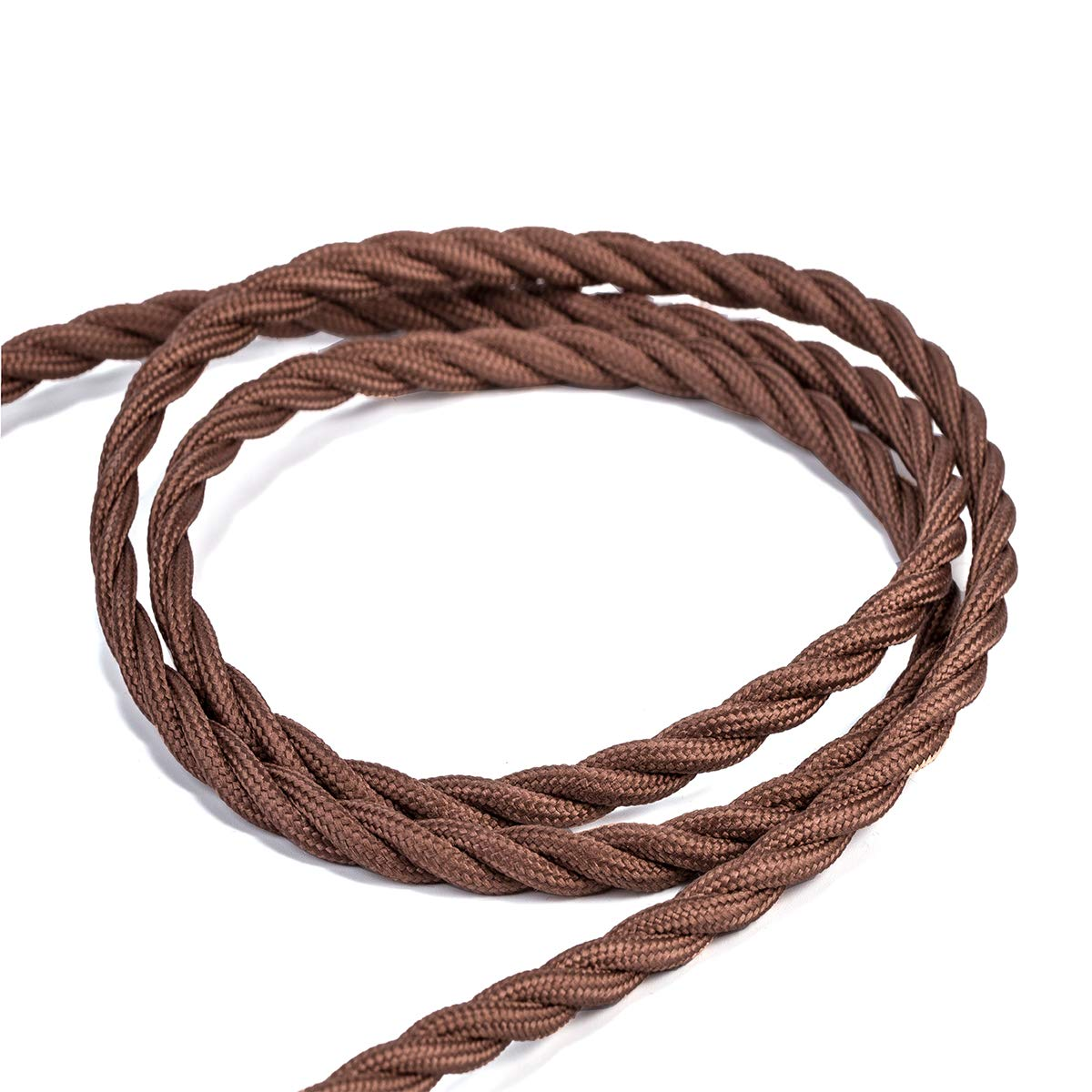 10 Meters 3 Core Brown Braided Electrical Cable Licperron Vintage Antique Cloth Covered Fabric Twisted Electrical Wire for DIY Industrial Pendant Light, VDE Certification image number 1