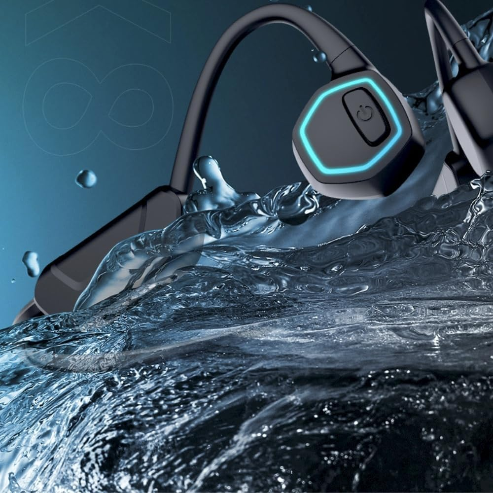 Bone Conduction Headphone, 32GB Memory Bluetooth Swimming Earphone with Luminous Breathing Lamp IPX8 Waterproof Headphone for Swimming, Running, Riding image number 1