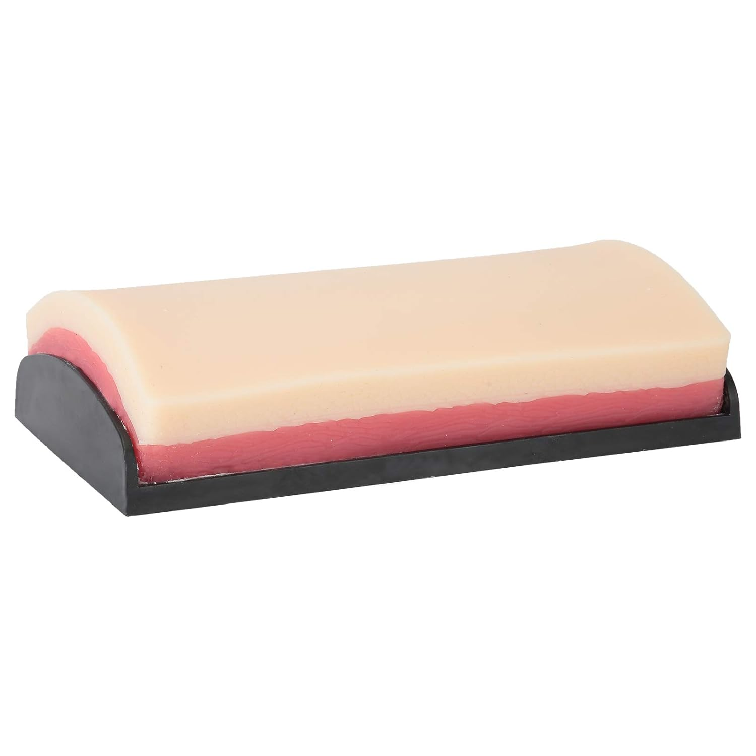 Training Suture Pad Skin Model Practice with Curved Base, 7.1 X 3.9 X 2In anti Slip Rubber Stoppers 3 Layers Reusable for Student Nurse, Simulation Human Skin Incision Suture