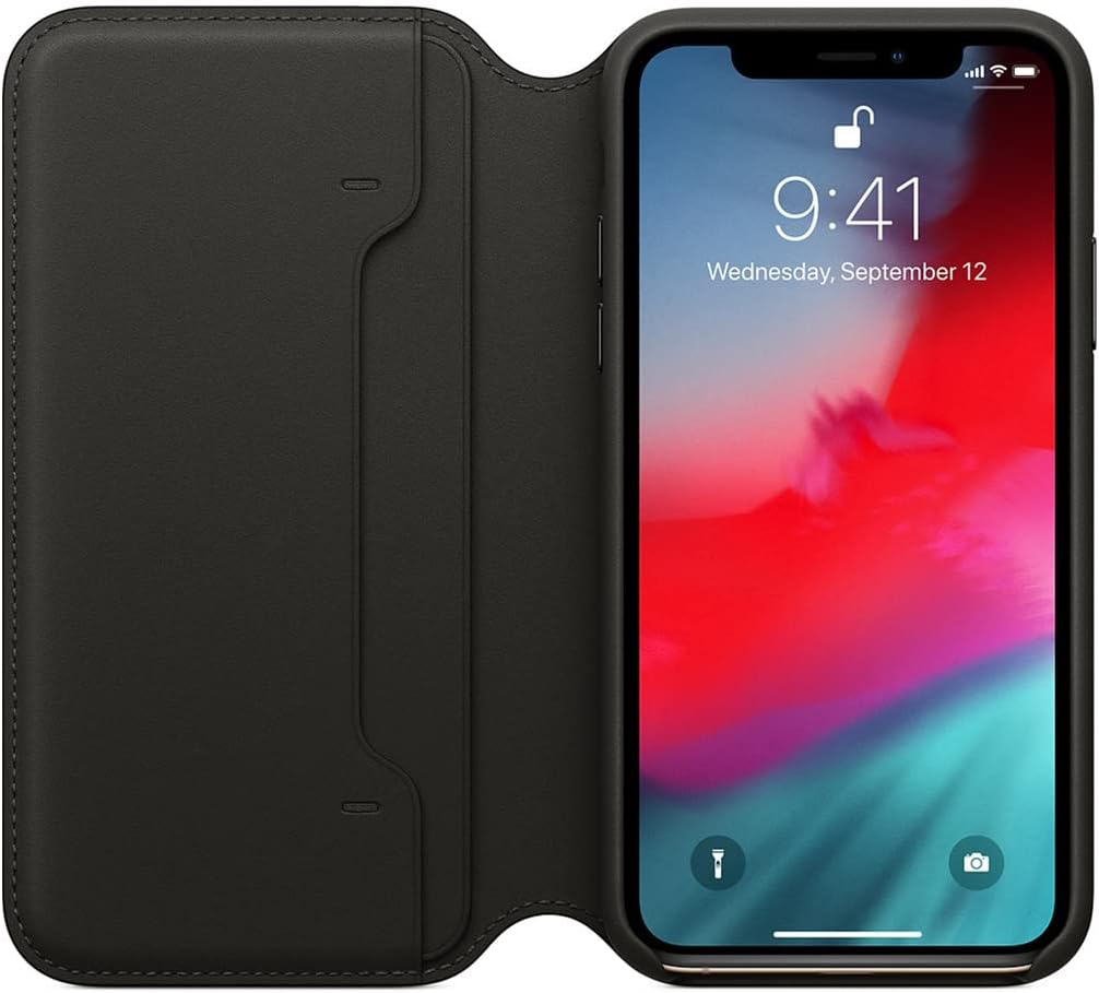 Apple Iphone Xs Max Leather Folio - Black
