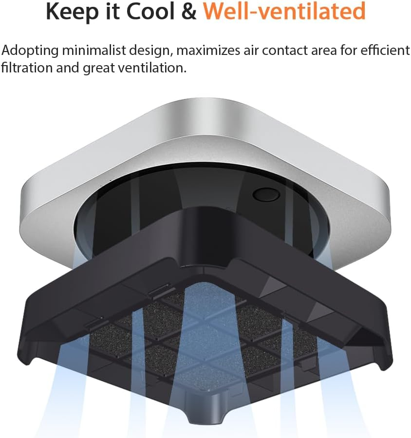 JEMACHE Desktop Stand for Mac Mini 2010-2023 M1 M2 Pro, Mac Studio M1 M2 Max/Ultra (Black)