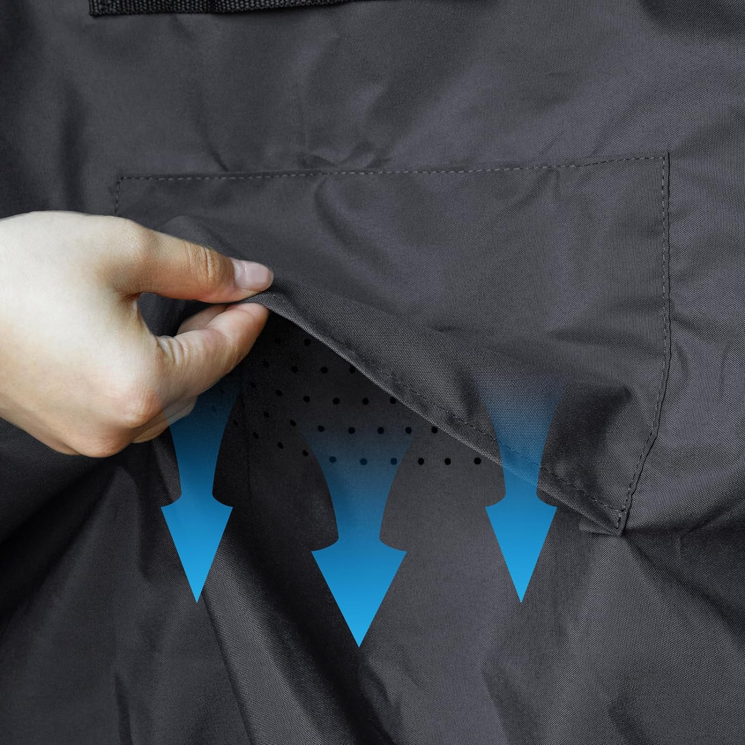 Tempera 108'' X 82'' X 27.8'' Outdoor Dining Set Cover for outside Table and Chairs, Rectangle Patio Table Covers for Outdoor Furniture, Anti-Fading, Water Resistant, Space Grey image number 6